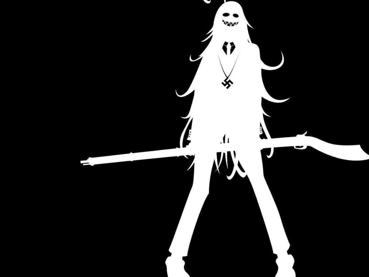 Fængslende sort-hvid anime scene Wallpapers