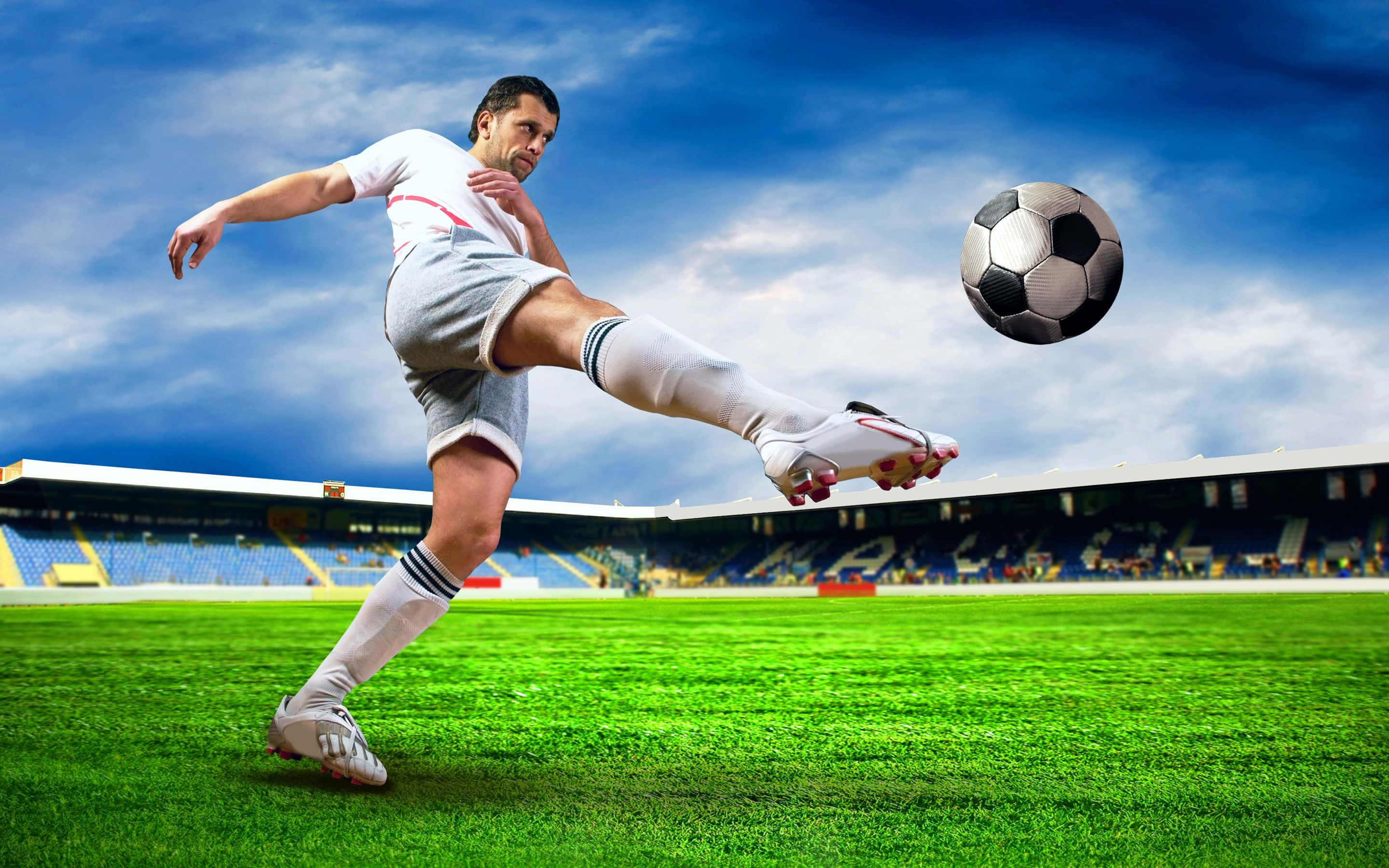 Fodbold 4K og en fodboldspiller Wallpapers
