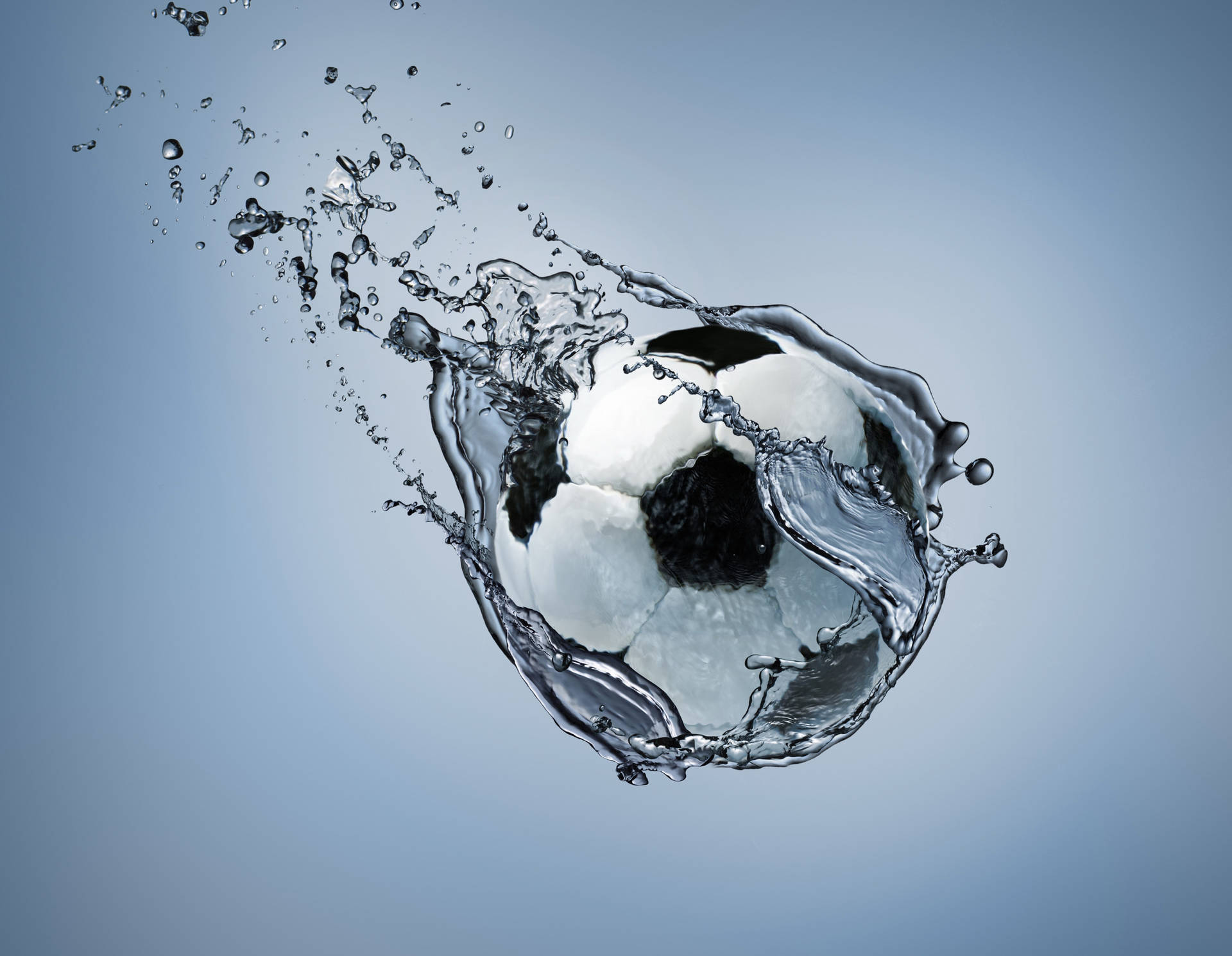 Fodbold under vand grå skrivebordsbaggrund. — Fodbold Wallpapers