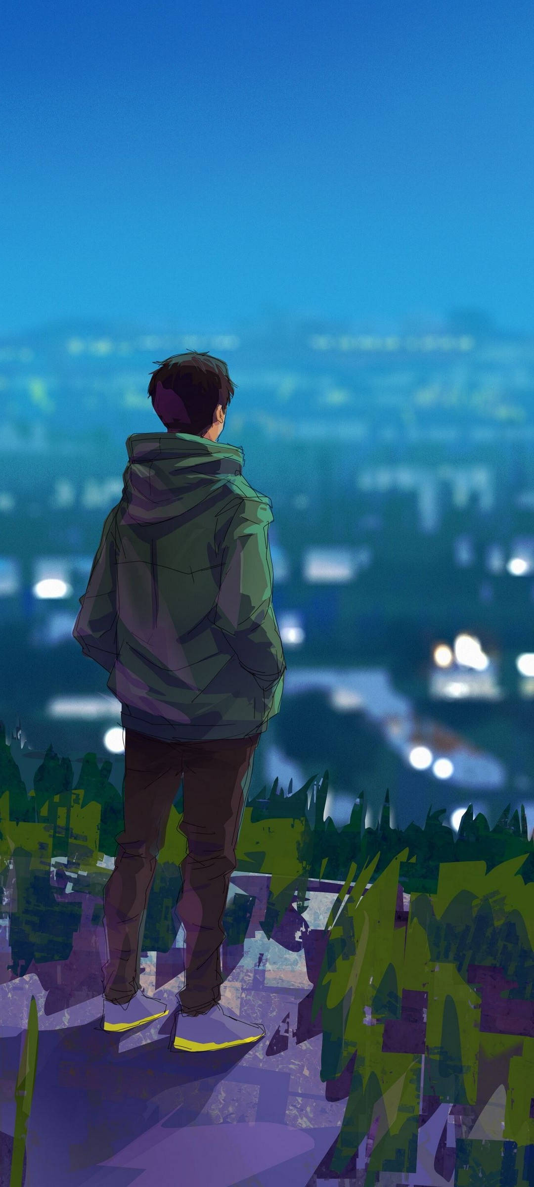 Fordybet animefigur på Oneplus 9R-skærm Wallpapers