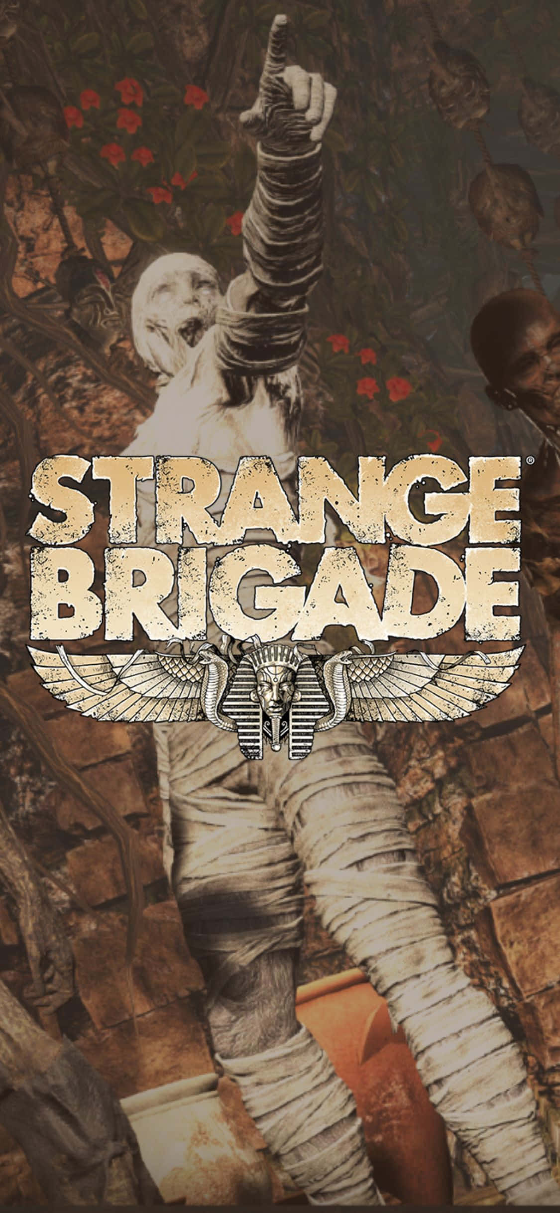 Forstenet zombie peger med iPhone X Strange Brigade baggrund Wallpapers