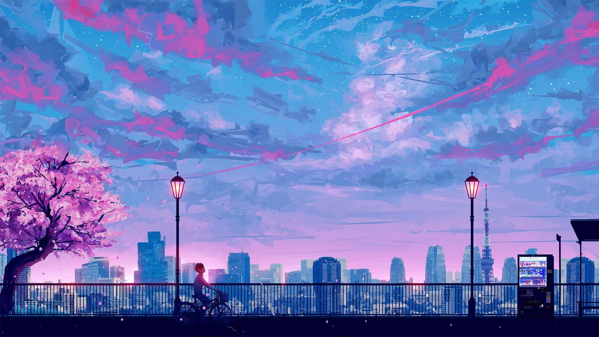 Fortab dig i de surrealistiske nuancer af Lilla Anime. Wallpapers