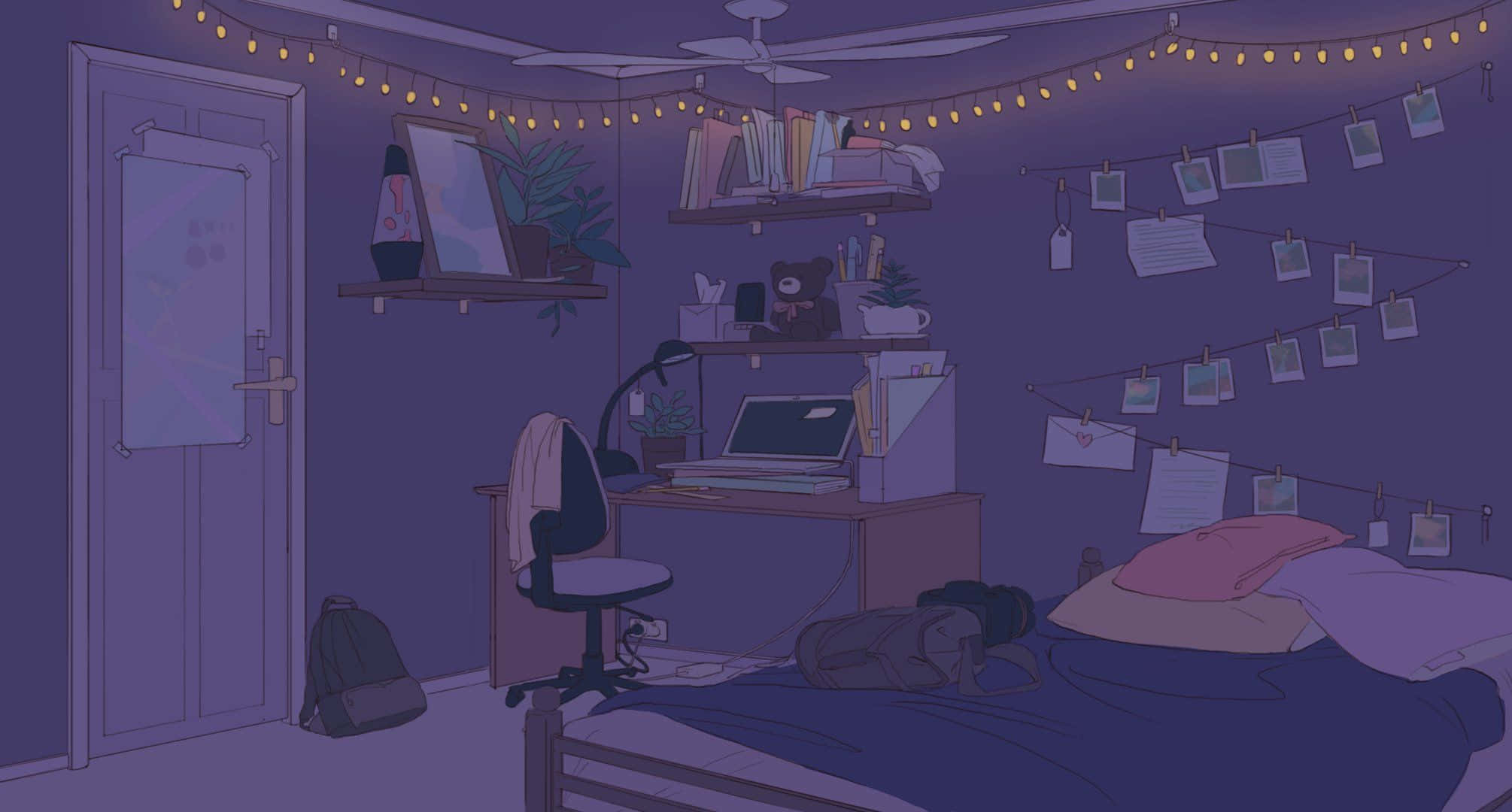 Fortab dig i fantasien med Anime Room. Wallpapers