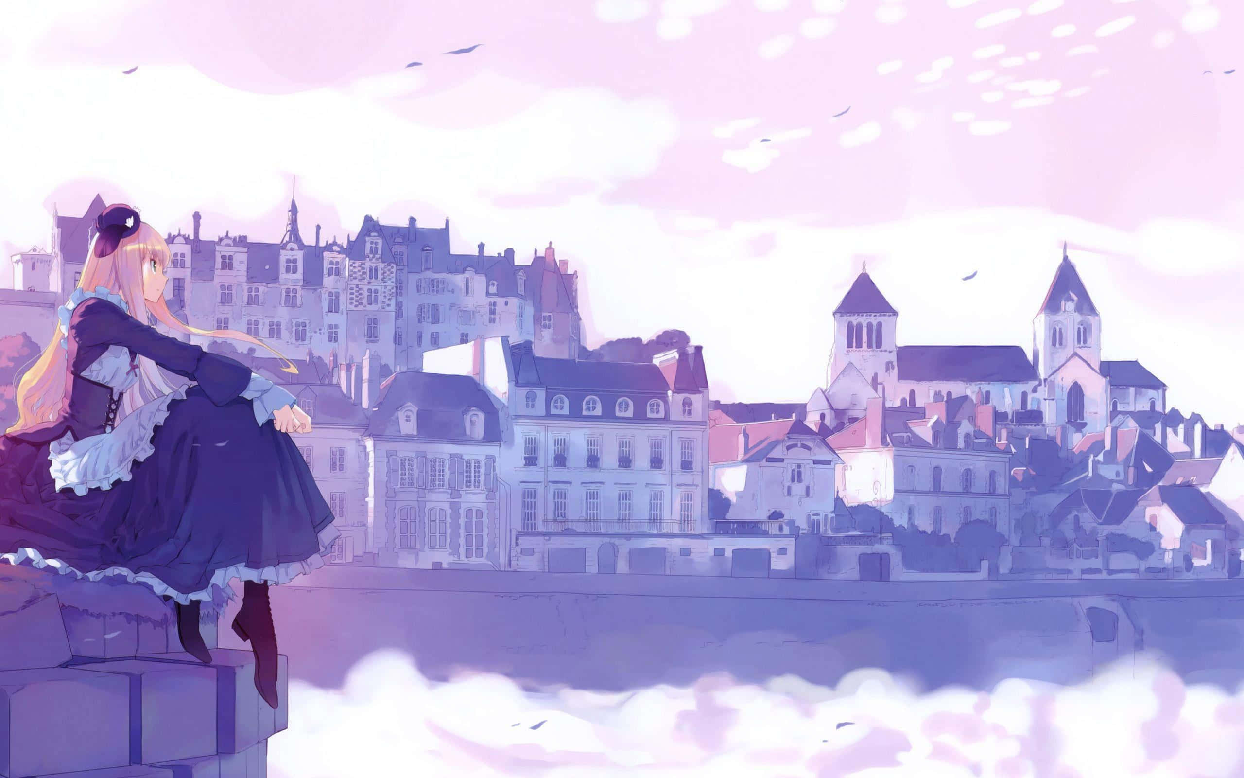 Fortryllende anime-scenery i en mystisk skov Wallpapers