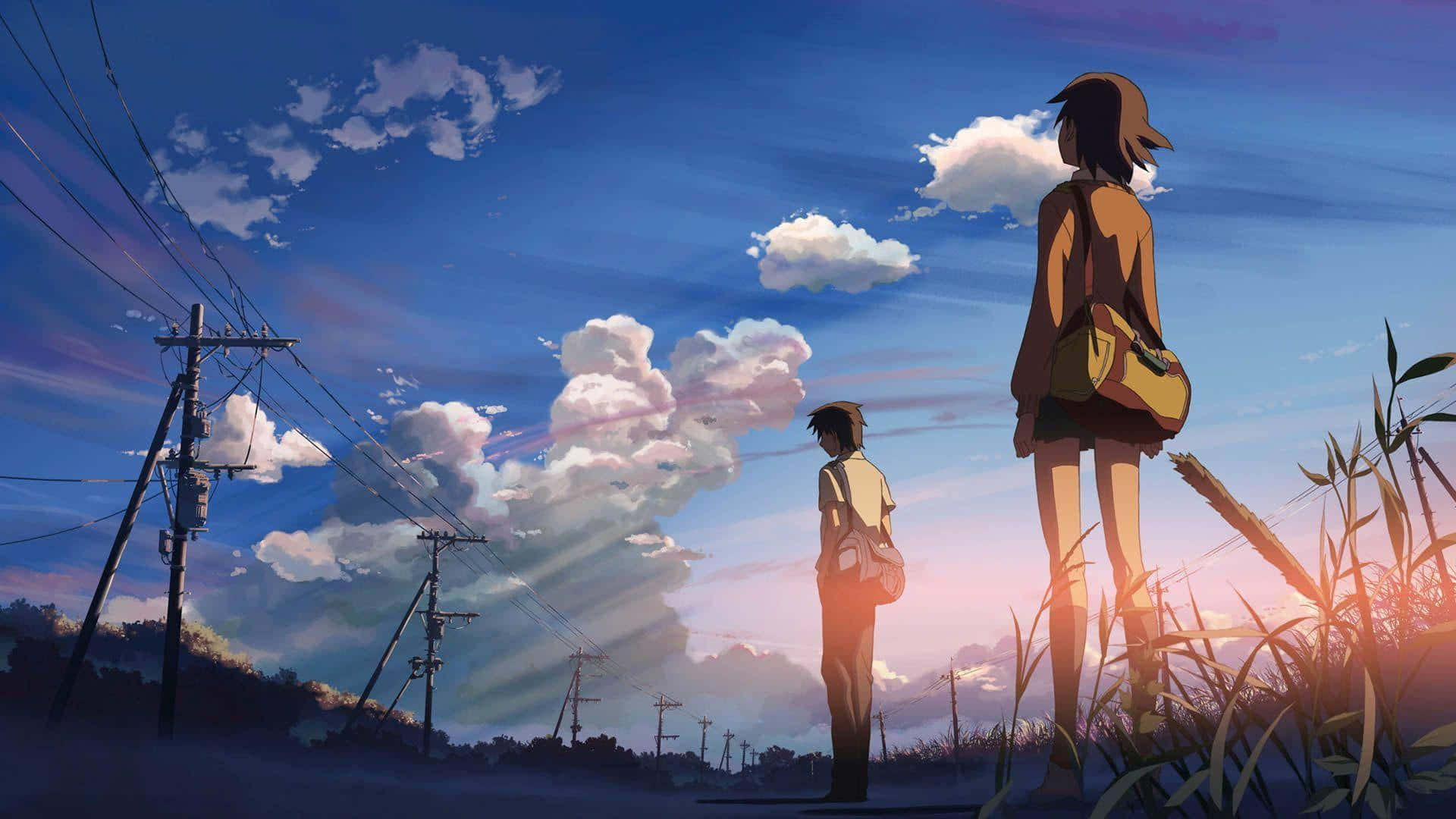 Fortryllende anime-landskab ved skumring Wallpapers