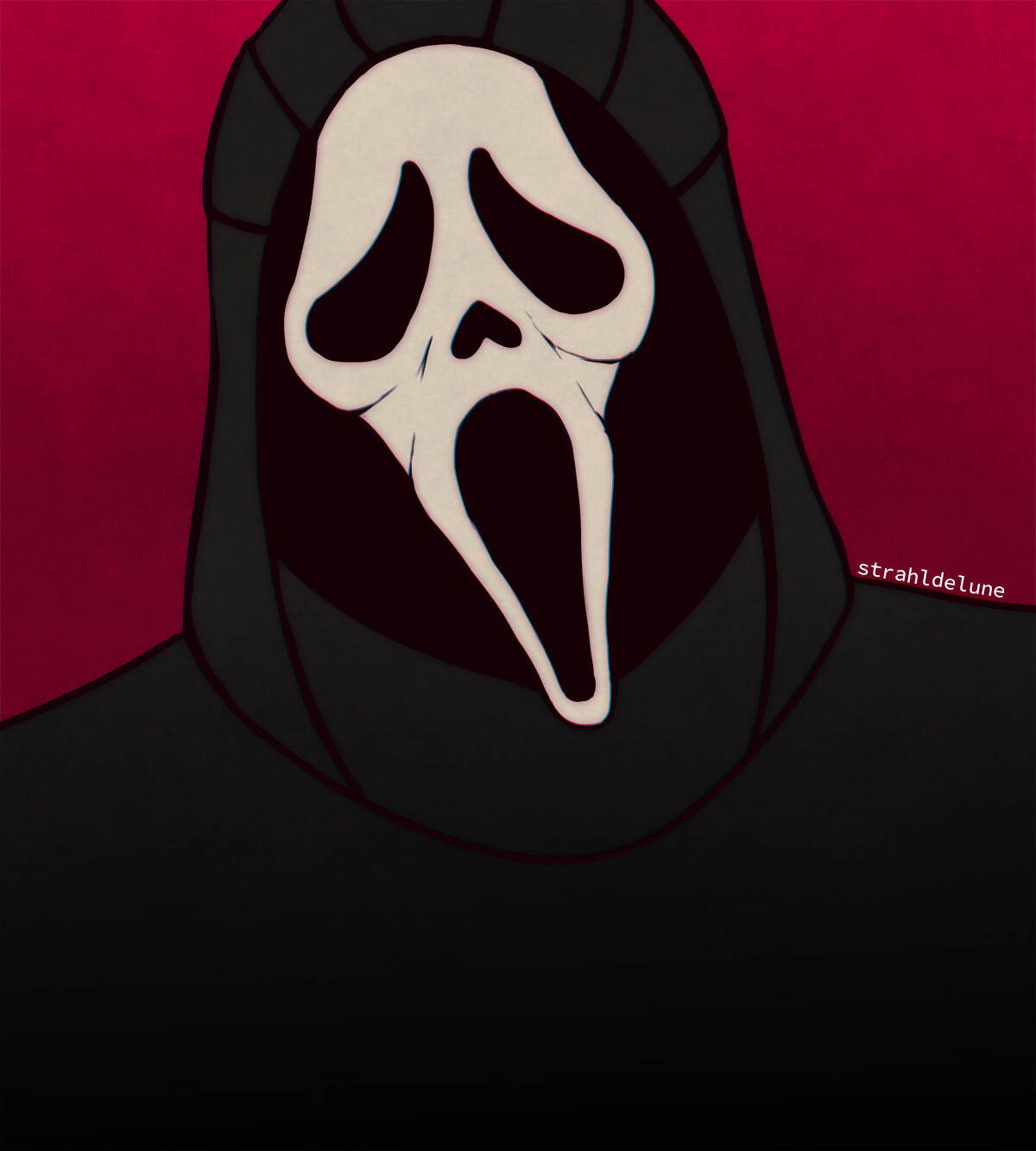 Fortryllende billede af Ghostface på en lyserød baggrund Wallpapers