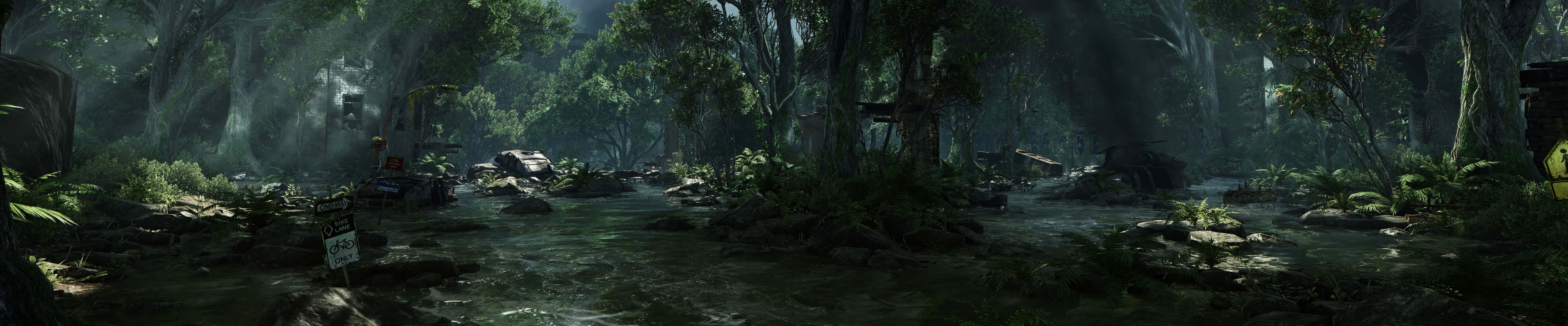 Fortryllende Crysis-skov Pixel 3 skrivebordsbaggrund Wallpapers