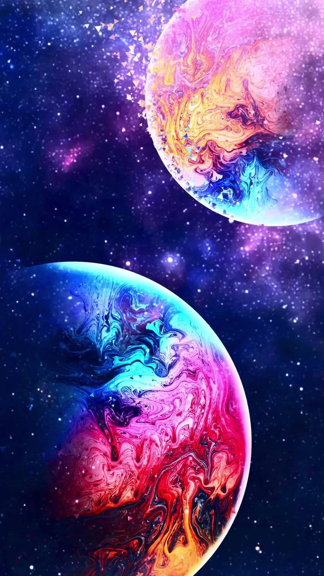 Fortryllende kollision mellem to planeter i et sødt univers Wallpapers