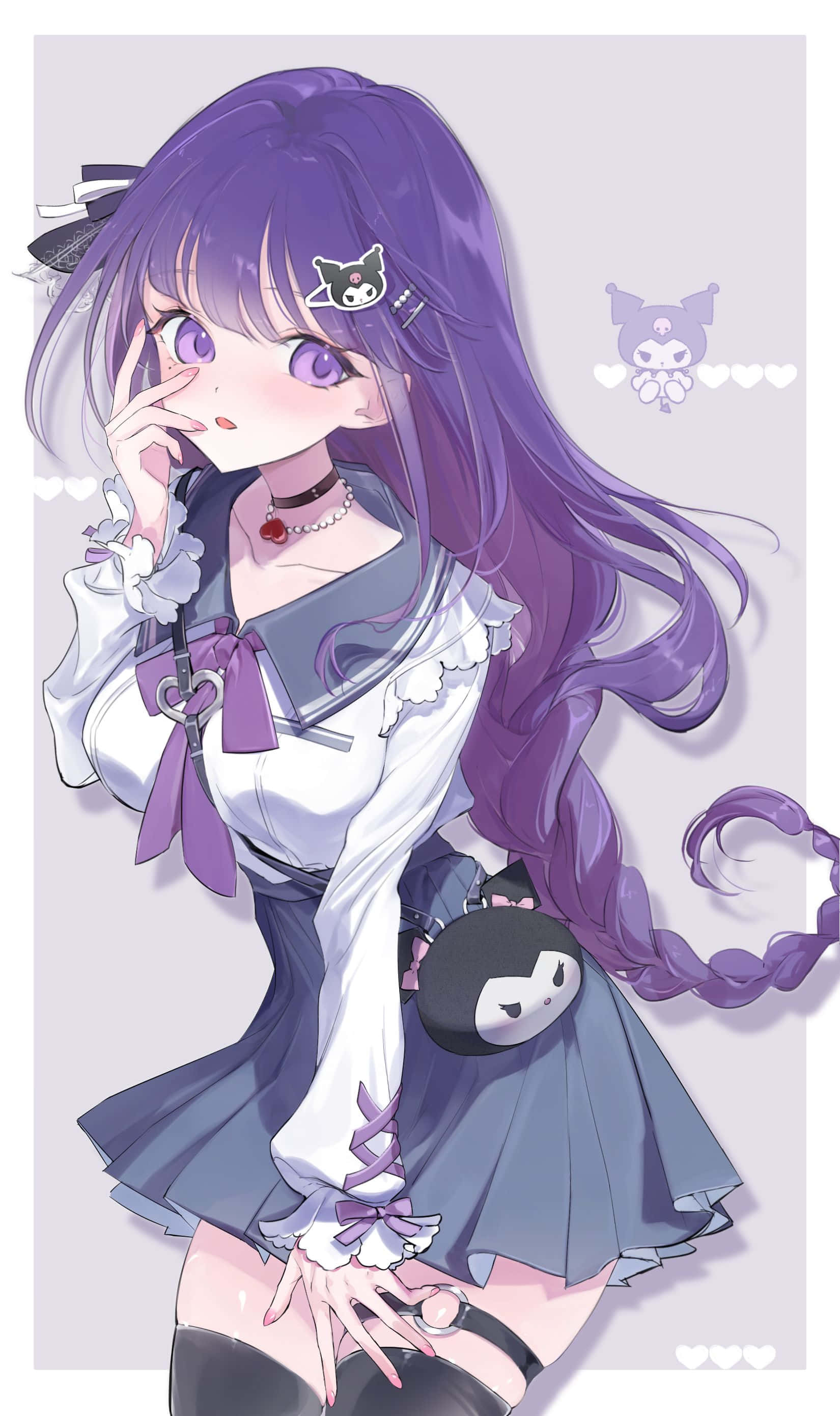 Fortryllende Kuromi-fanart i levende farver Wallpapers