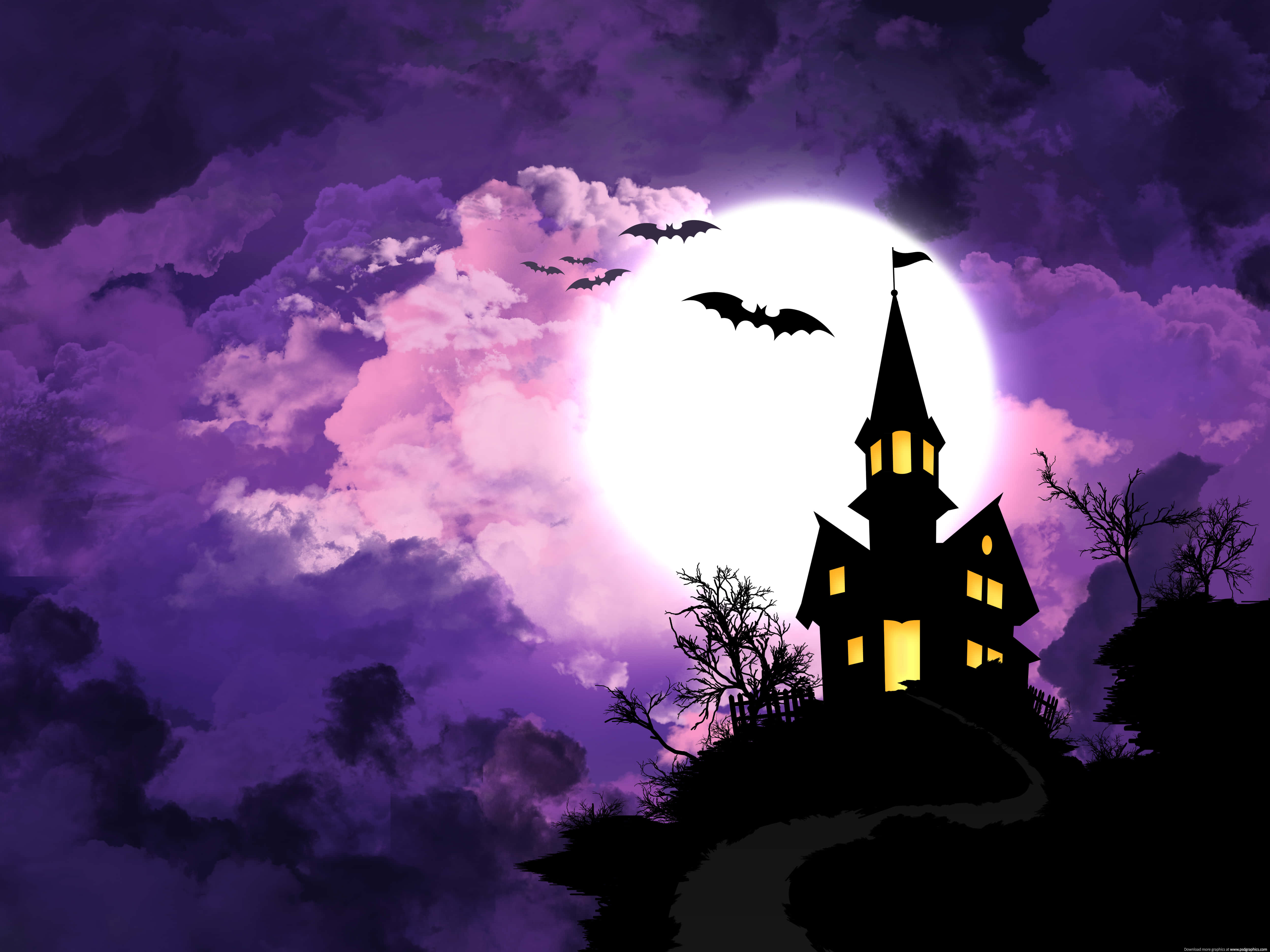 Fortryllende Lilla Halloween-stemning Wallpapers
