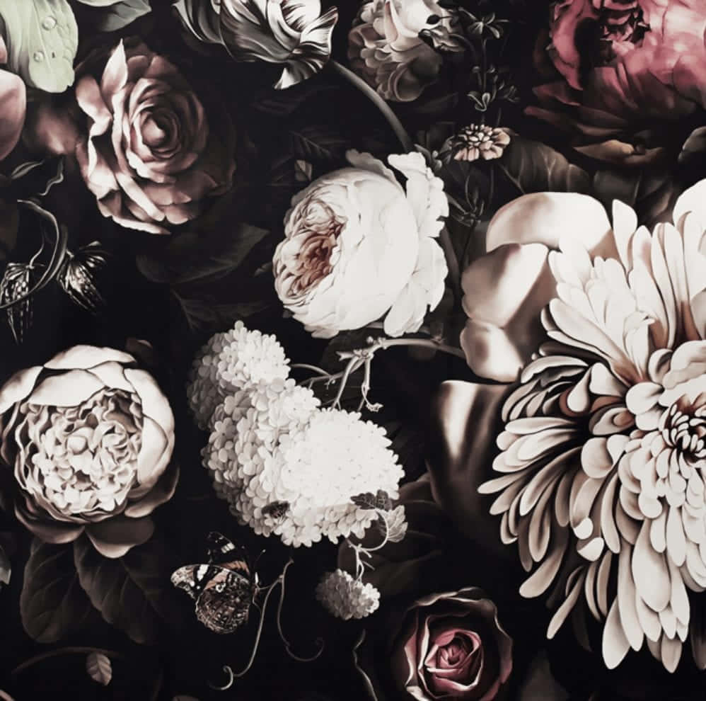 Fortryllende mørk blomsterbaggrund Wallpapers