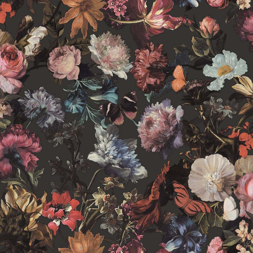 Fortryllende mørk blomsterbaggrund Wallpapers