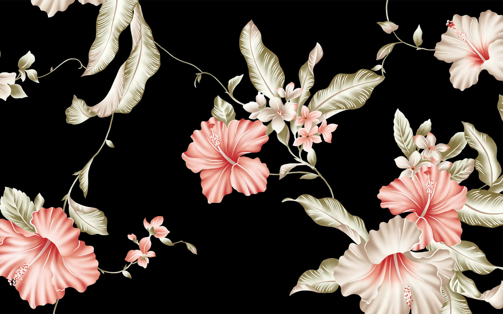 Fortryllende mørk blomsterbaggrund Wallpapers