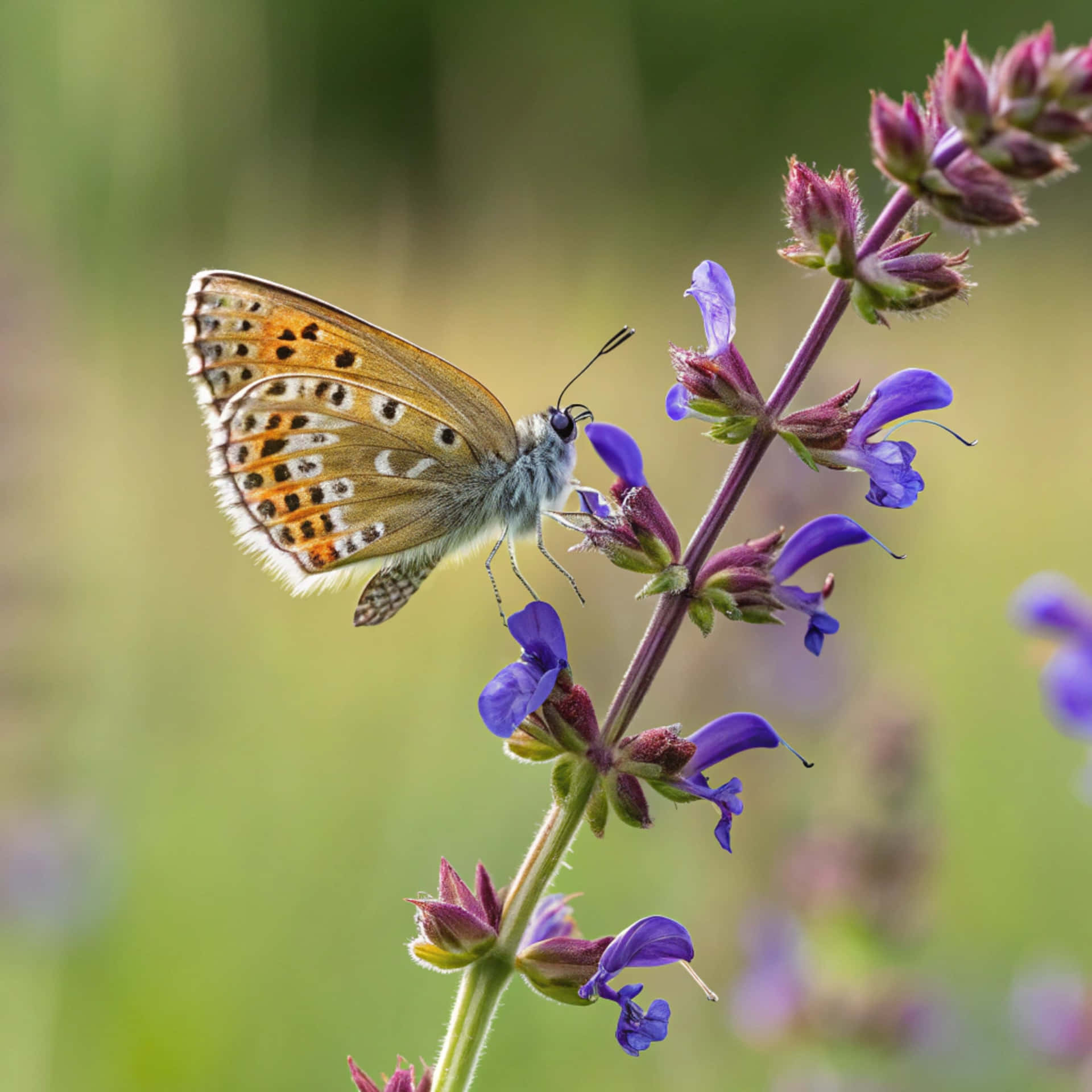 sommerfugl,eng,blomst,natur,insekt,sløret baggrund,makro,vinge,grøn,siddende,dyr,ægte,udseende,pragtfuld,mark,enkelt,plante,orange,bille,farverig