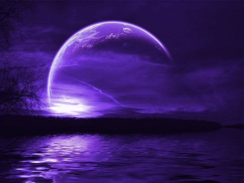Fortryllende neonlys måne Wallpapers