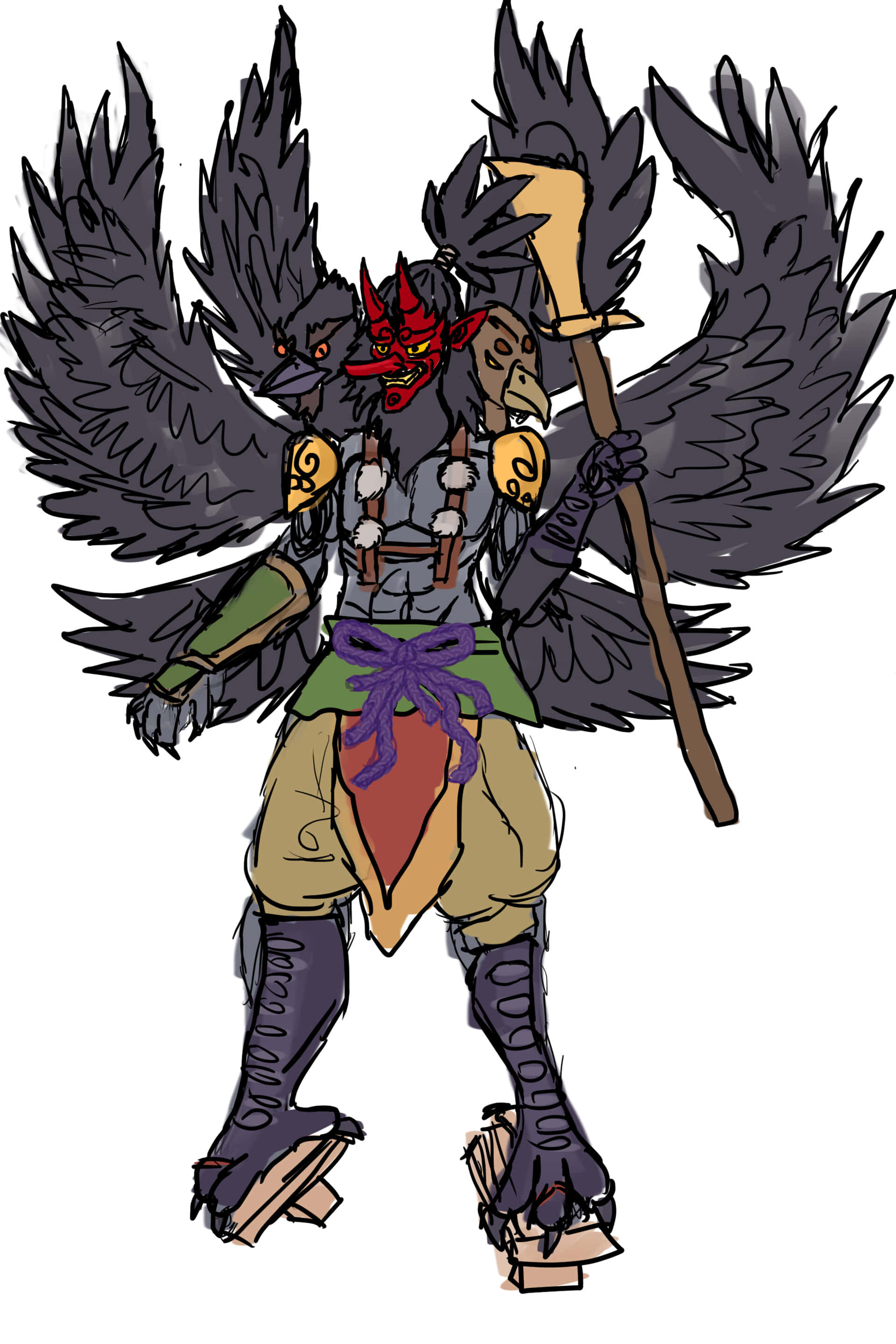 Fortryllende Tengu-kunstværk Wallpapers