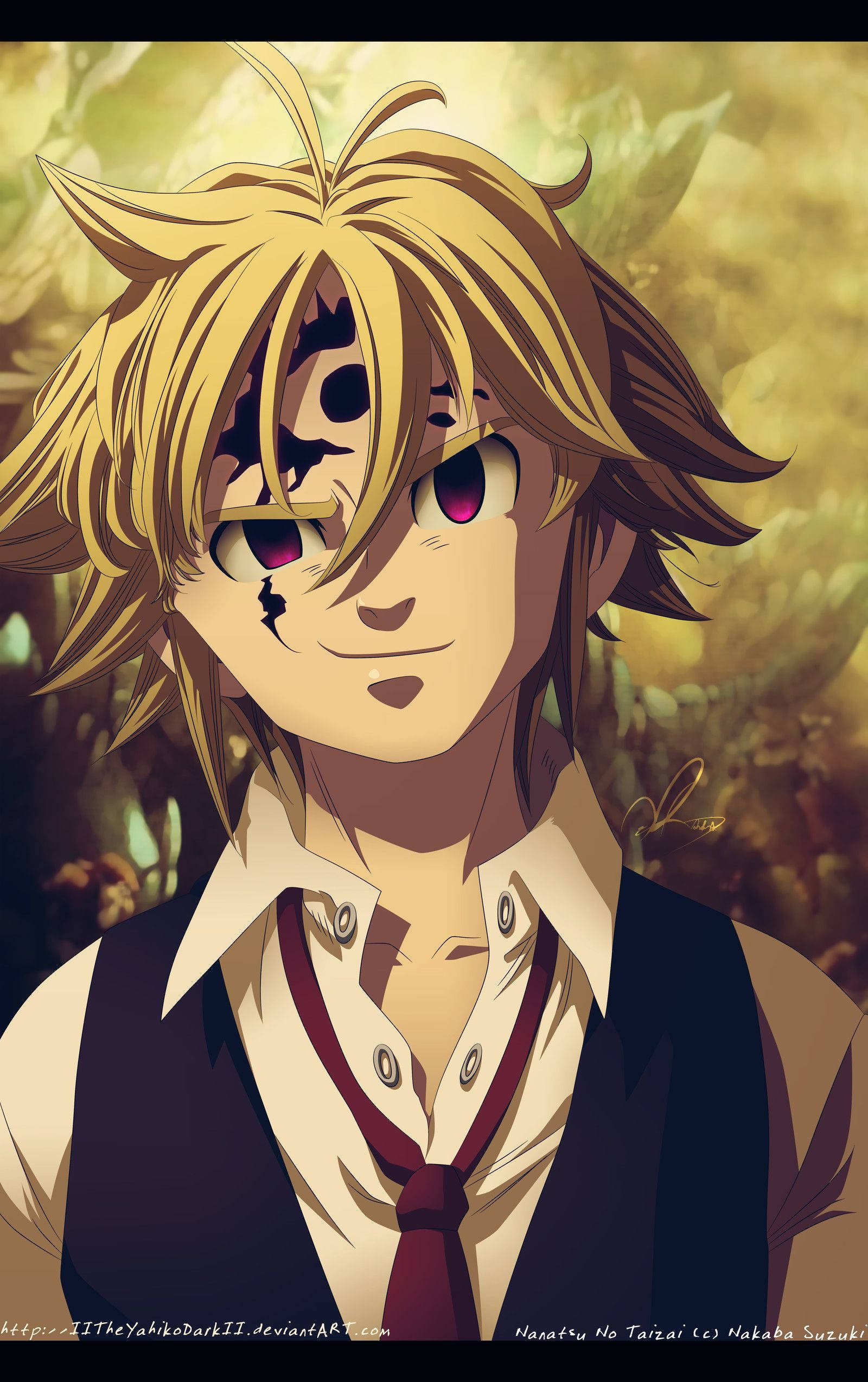 Fra animeen “The Seven Deadly Sins”, Meliodas er klar til kamp i sin klassiske stil. Wallpapers