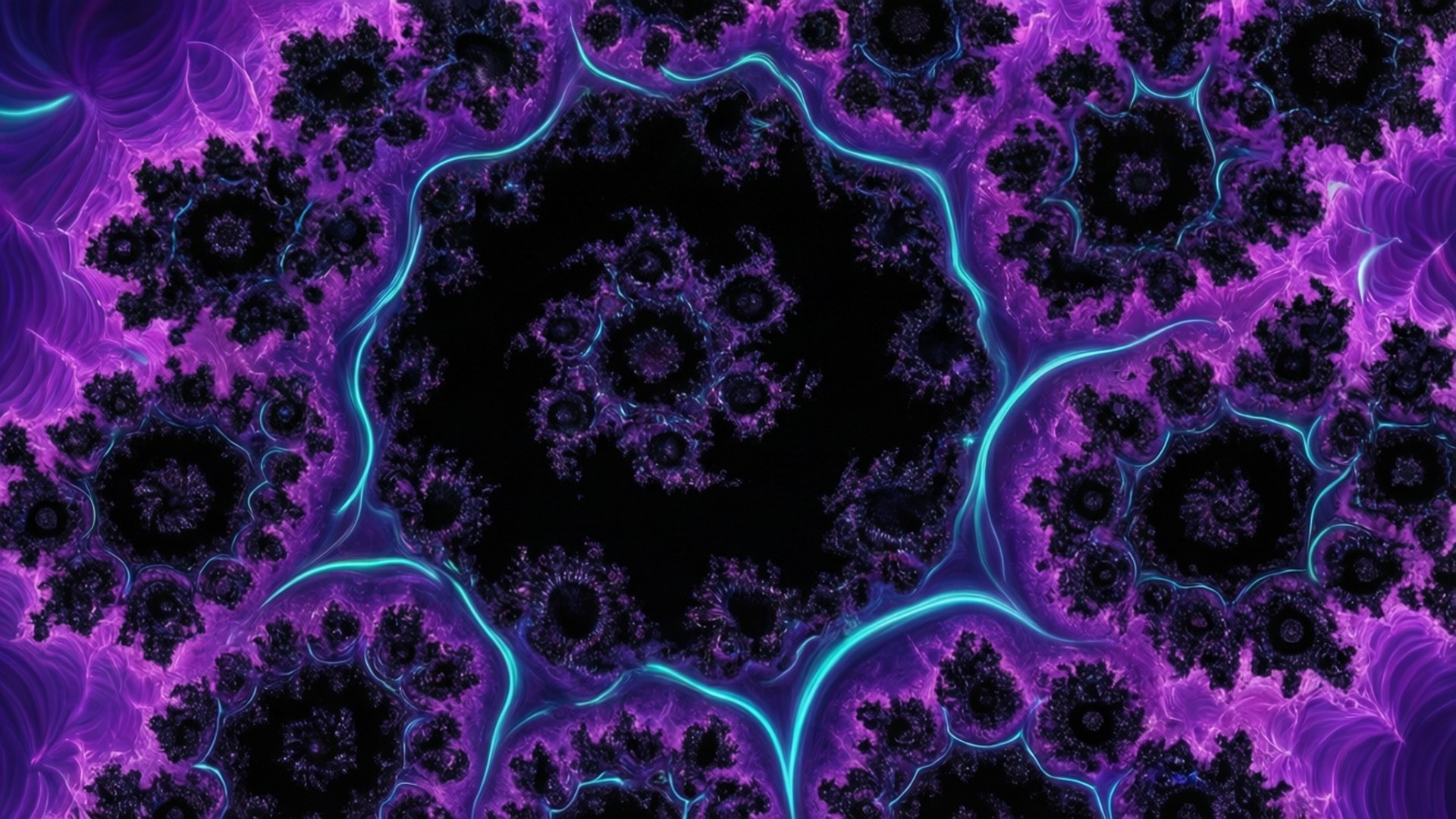 Fraktal Lilla Cyan Wallpapers