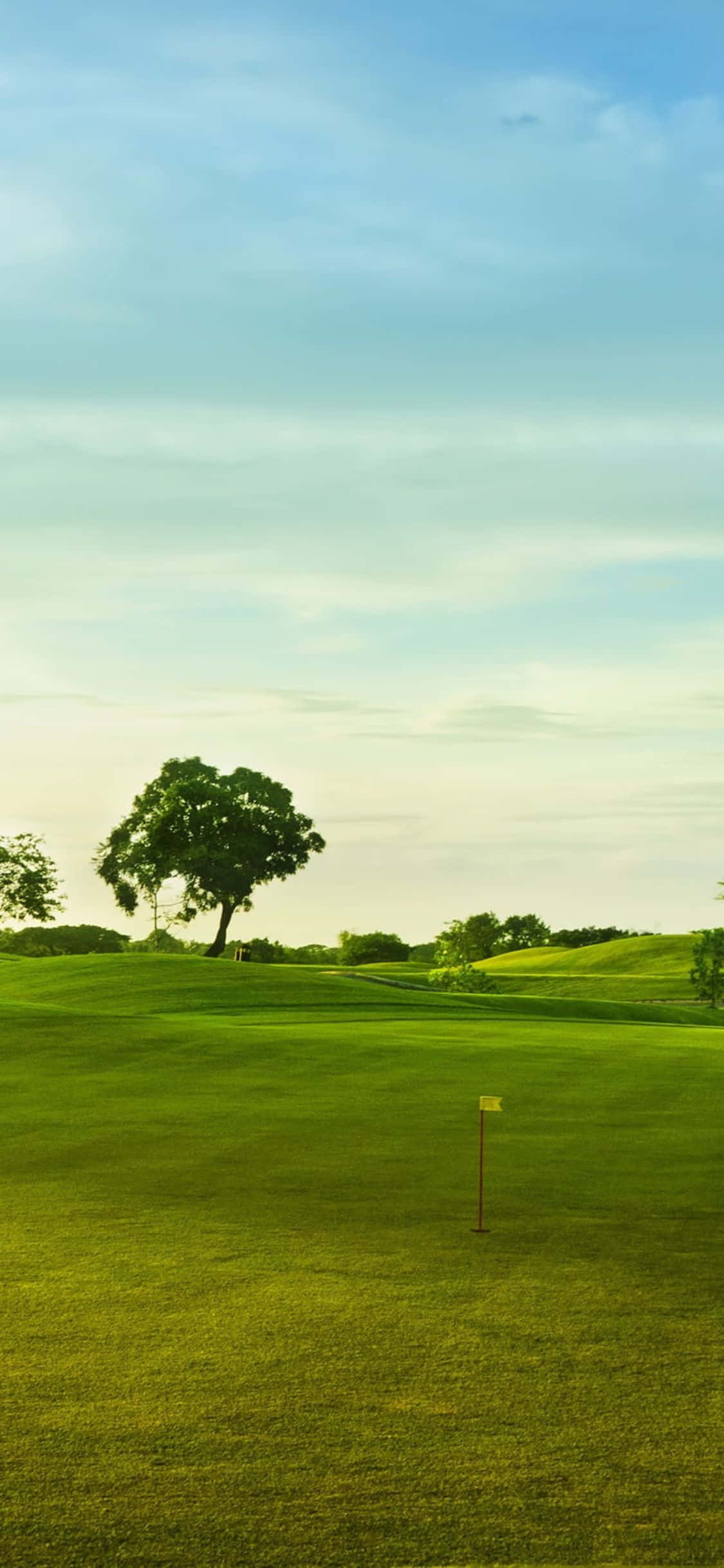 Fredfyldt golfbaneudsigt med iPhone X Wallpapers