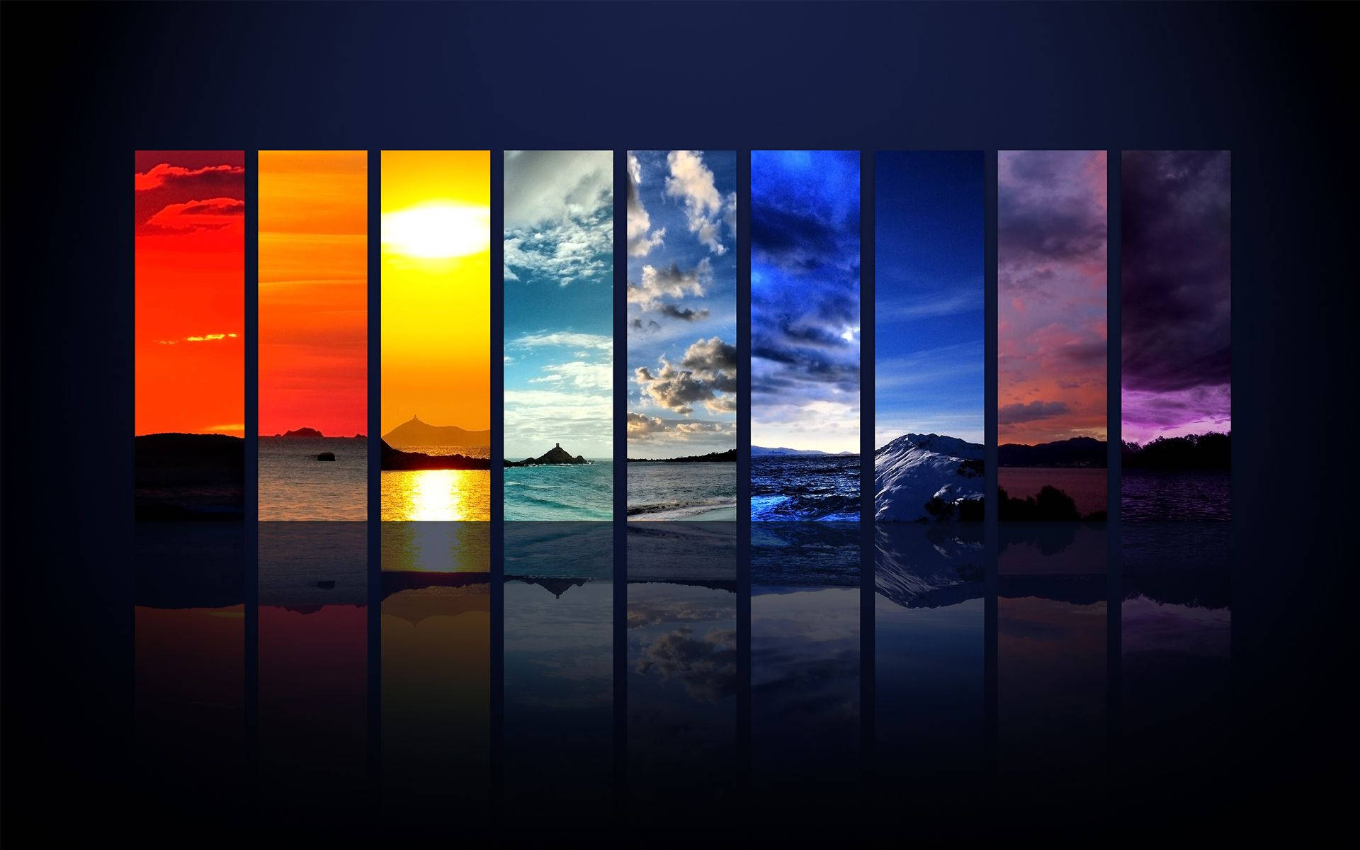 Fredfyldt solnedgang over en majestætisk bjergkæde Wallpapers