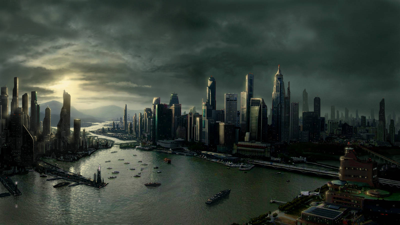 Fremtidsby Full HD 1600x900 Wallpapers