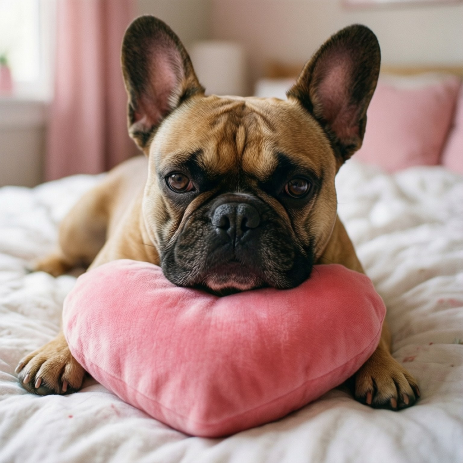 Frenchie med Hjertepude Wallpapers