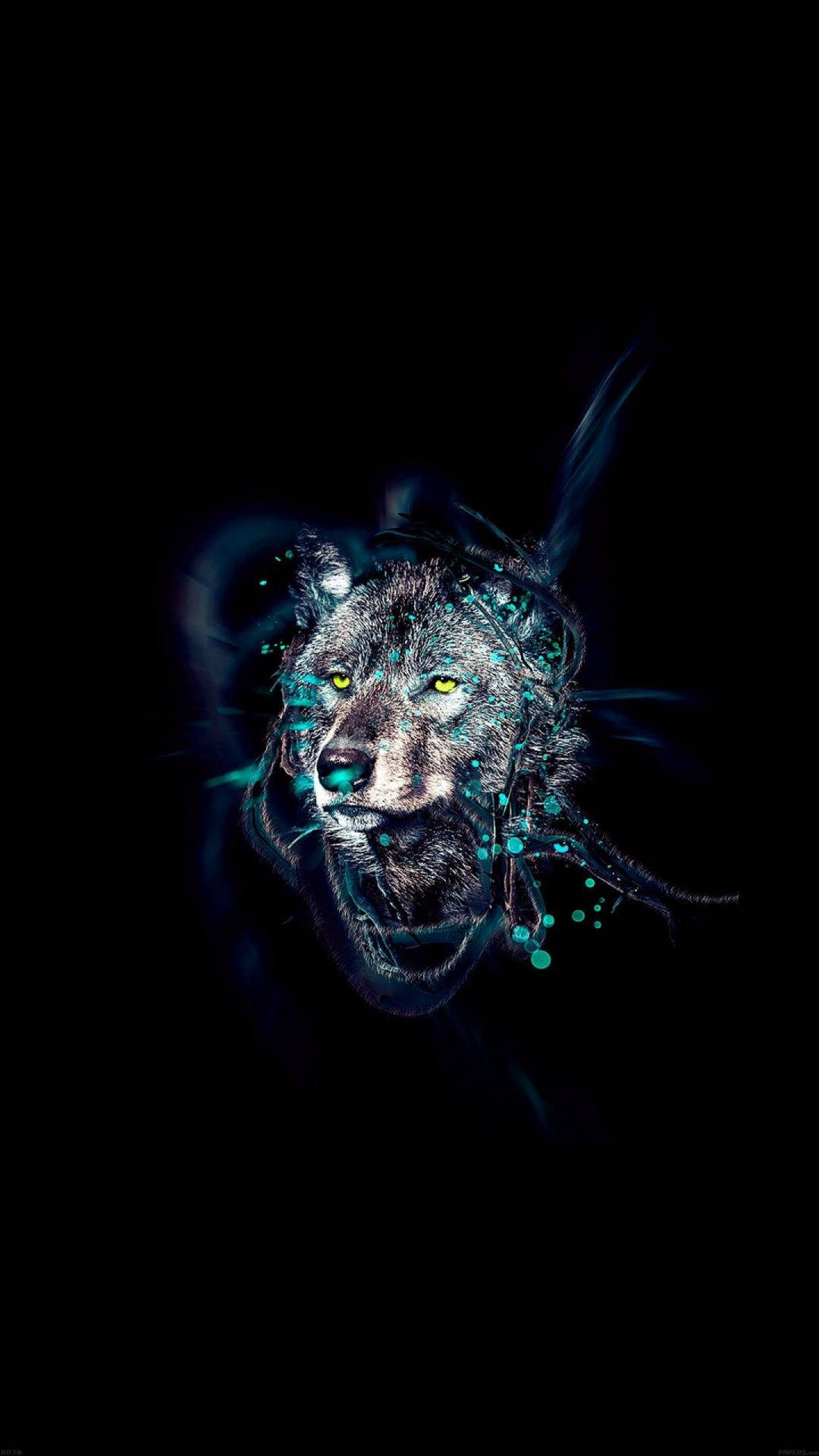 Frigør din indre ulv med den glødende kraft fra AMOLED Wallpapers