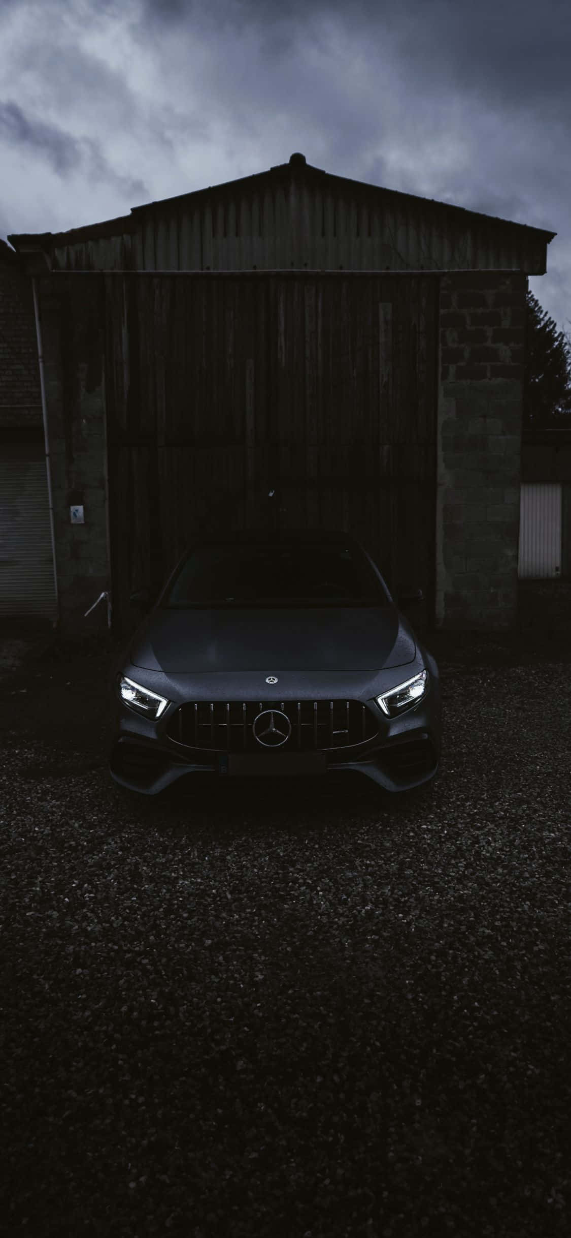 Frontvisning Sort iPhone Xs Mercedes Amg Baggrund Wallpapers