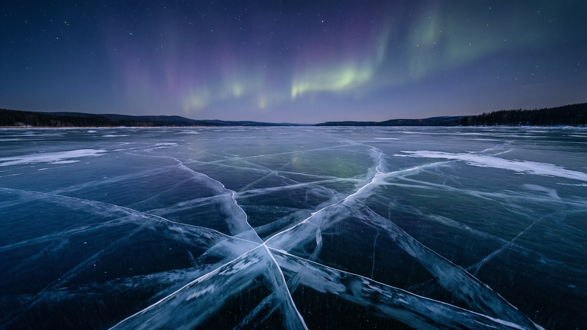 Frossen sø Aurora Wallpapers