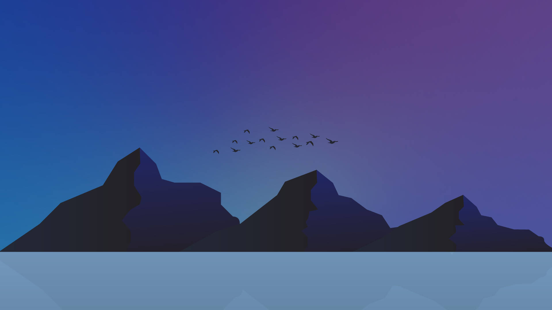 Fugle og bjerg minimalistisk æstetisk bærbar Wallpapers