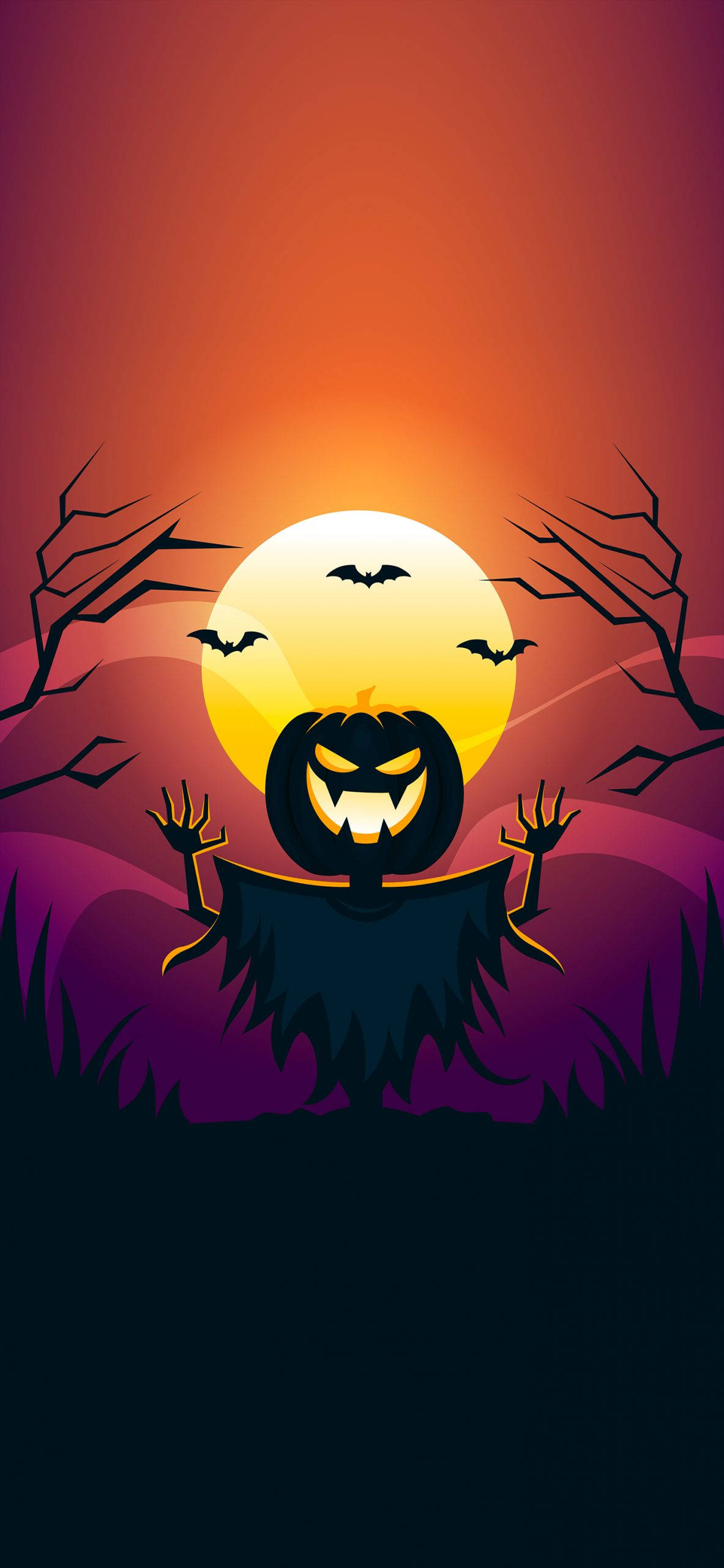 Fugleskræmsel fuldmåne Halloween iPhone Wallpapers