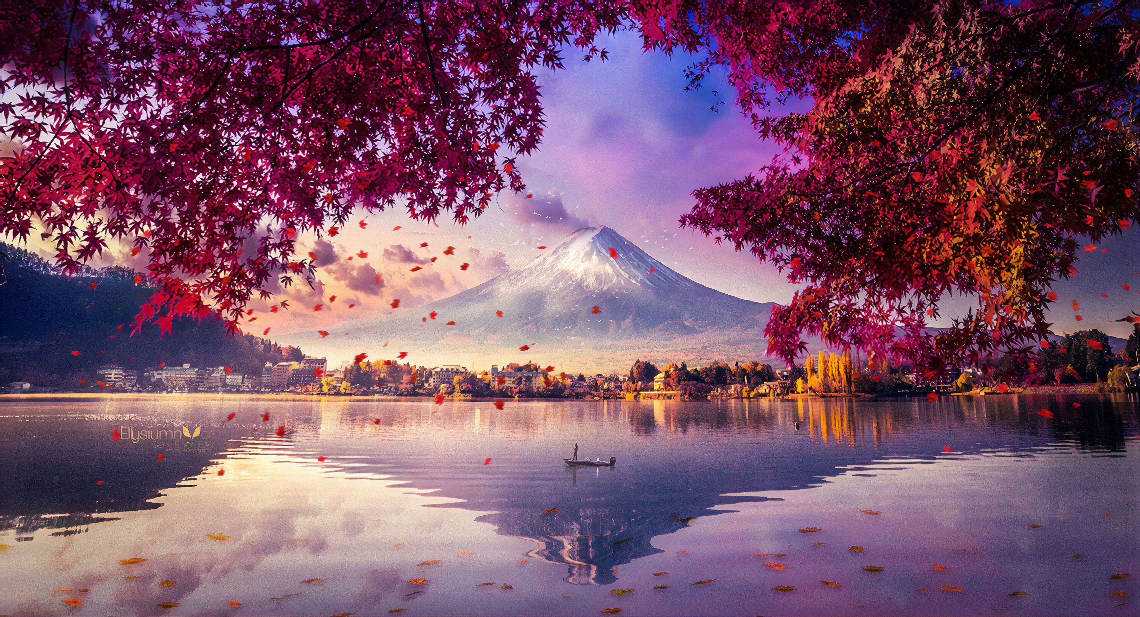 Fuji-bjerg og sø Japan 4K Wallpapers
