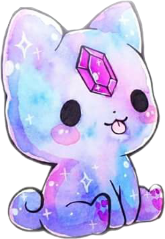 Funklende ædelsten kawaii-kat.PNG Wallpapers