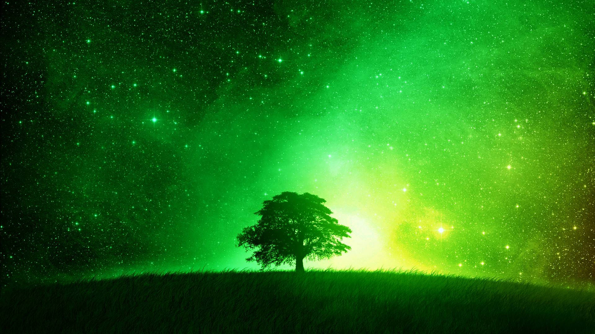 Funklende grøn himmel Wallpapers