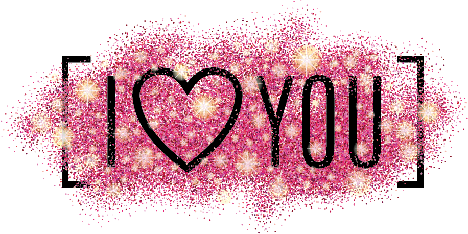Funklende Pink I Love You Grafik Wallpapers