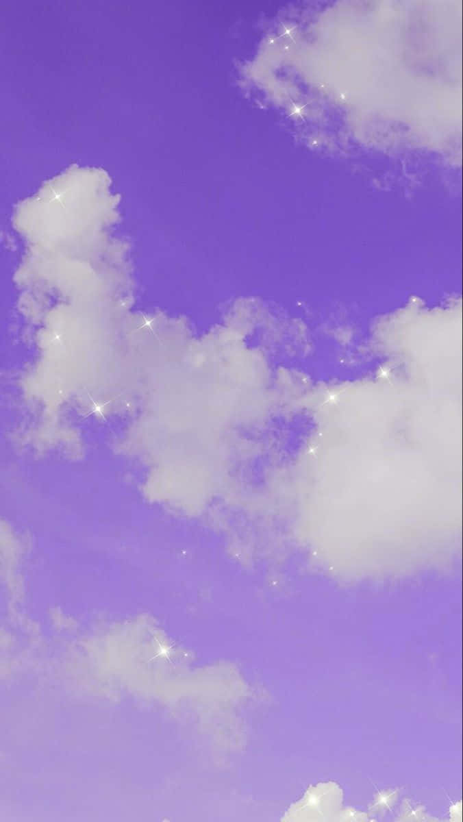 Funklende skyer lavendel pastel lilla æstetisk baggrund Wallpapers