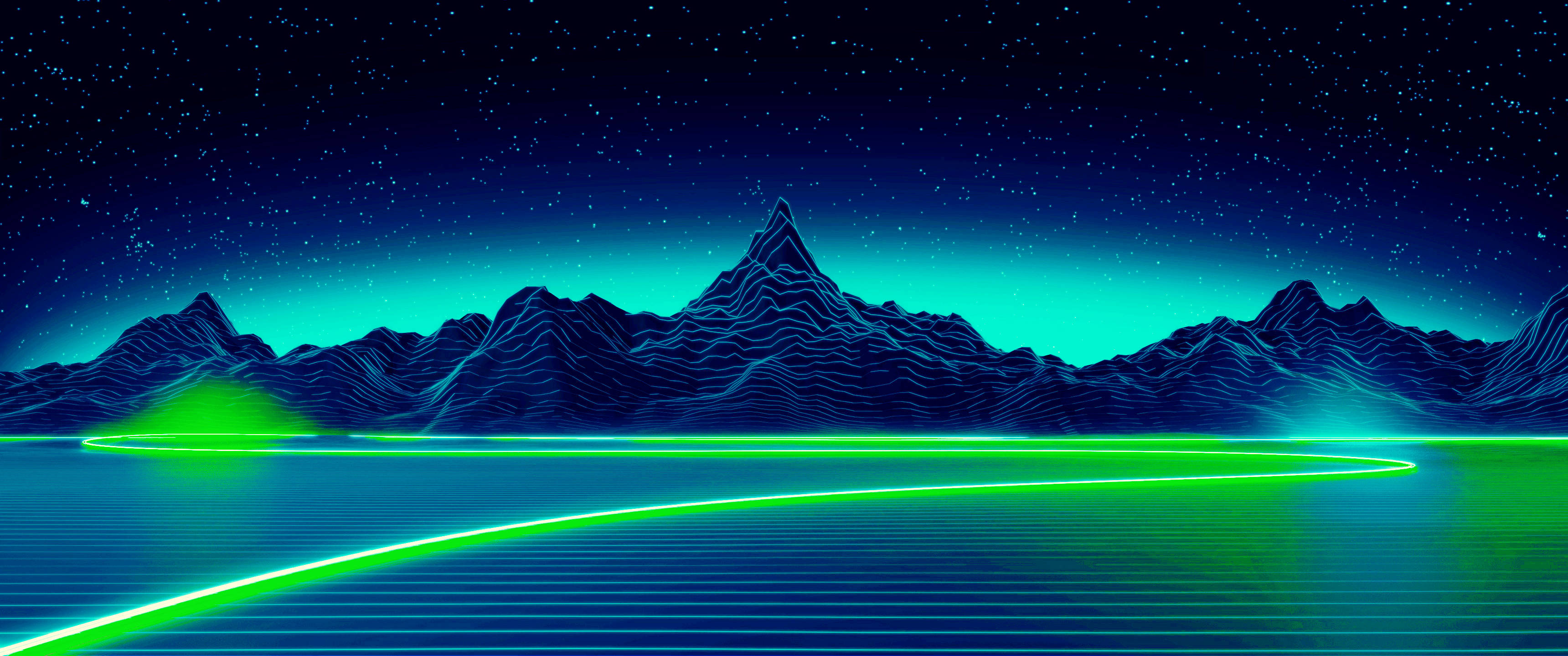 Futuristisk neon synthwave Wallpapers