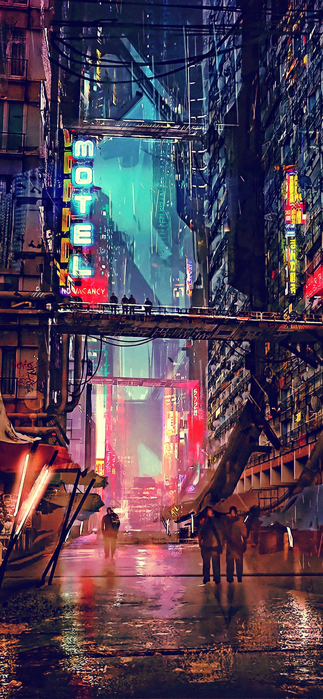 Futuristisk Night City Cyberpunk 2077 iPhone Wallpapers