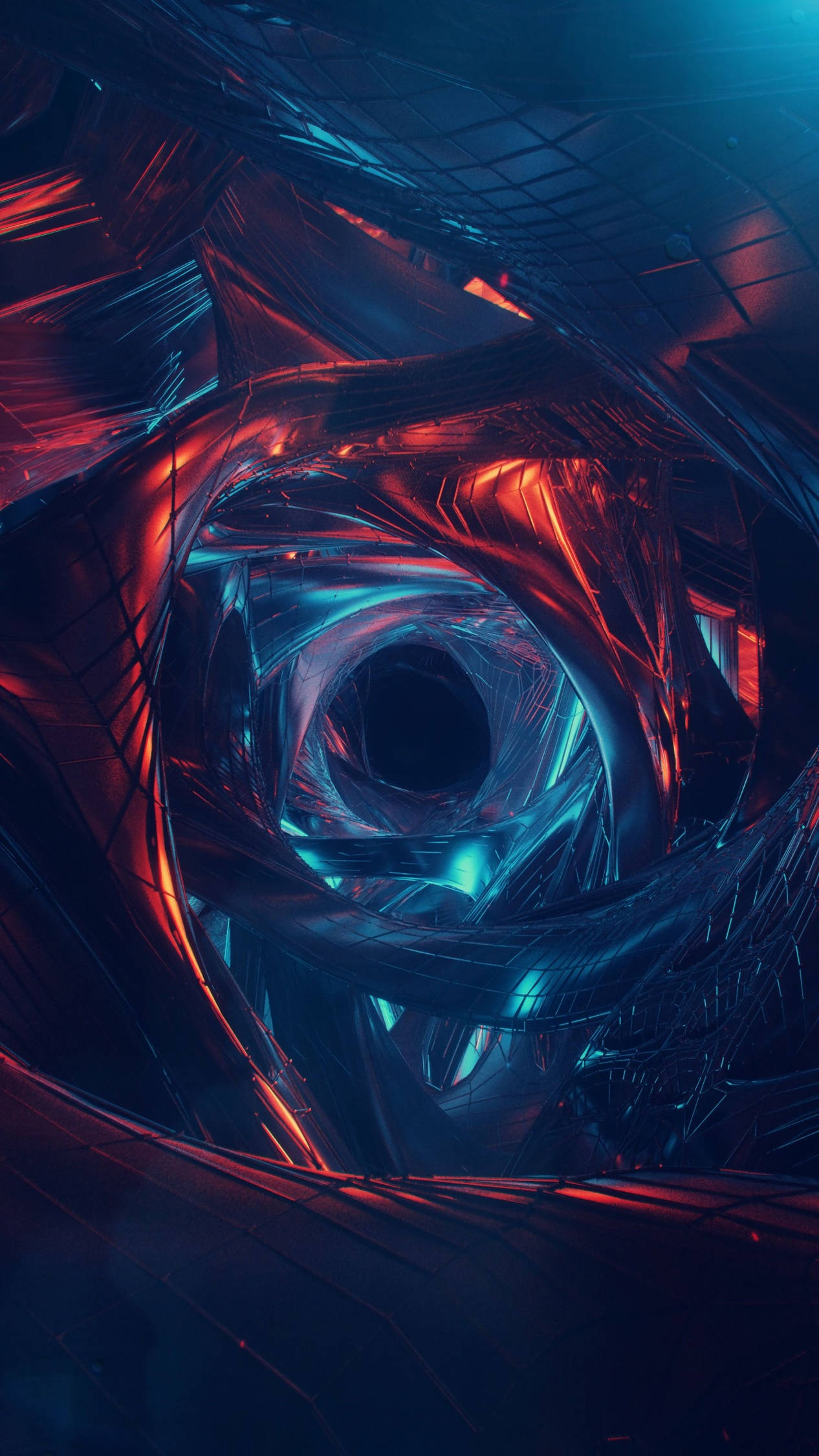Futuristisk ormehulskoncept med Android-symboler Wallpapers