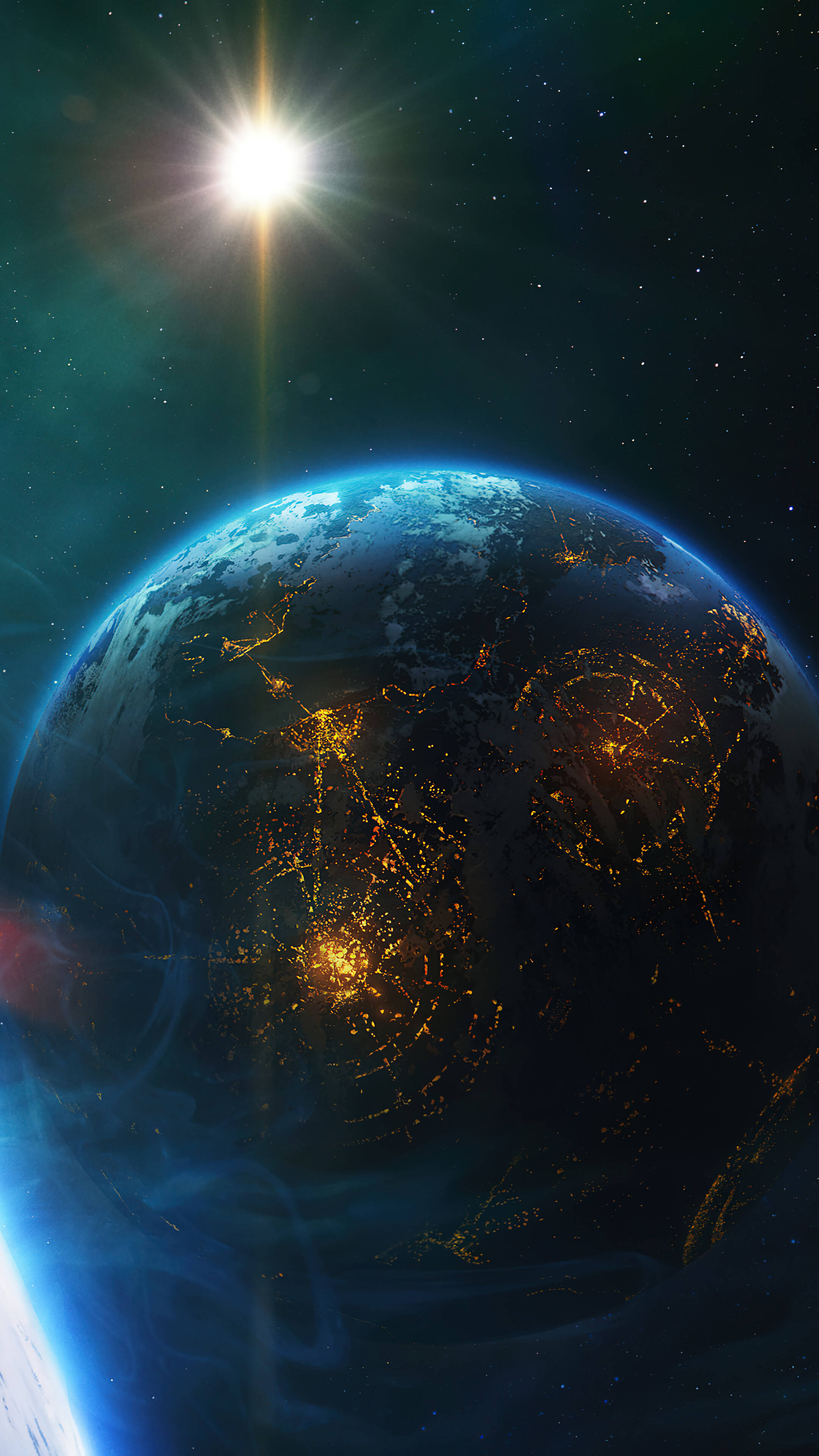 Futuristisk planet i rummet 4K telefon Wallpapers
