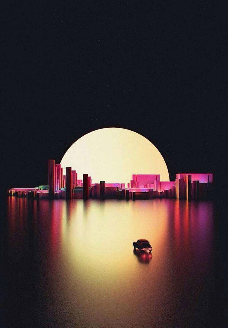 Futuristisk solnedgang iPad 2021 Wallpapers