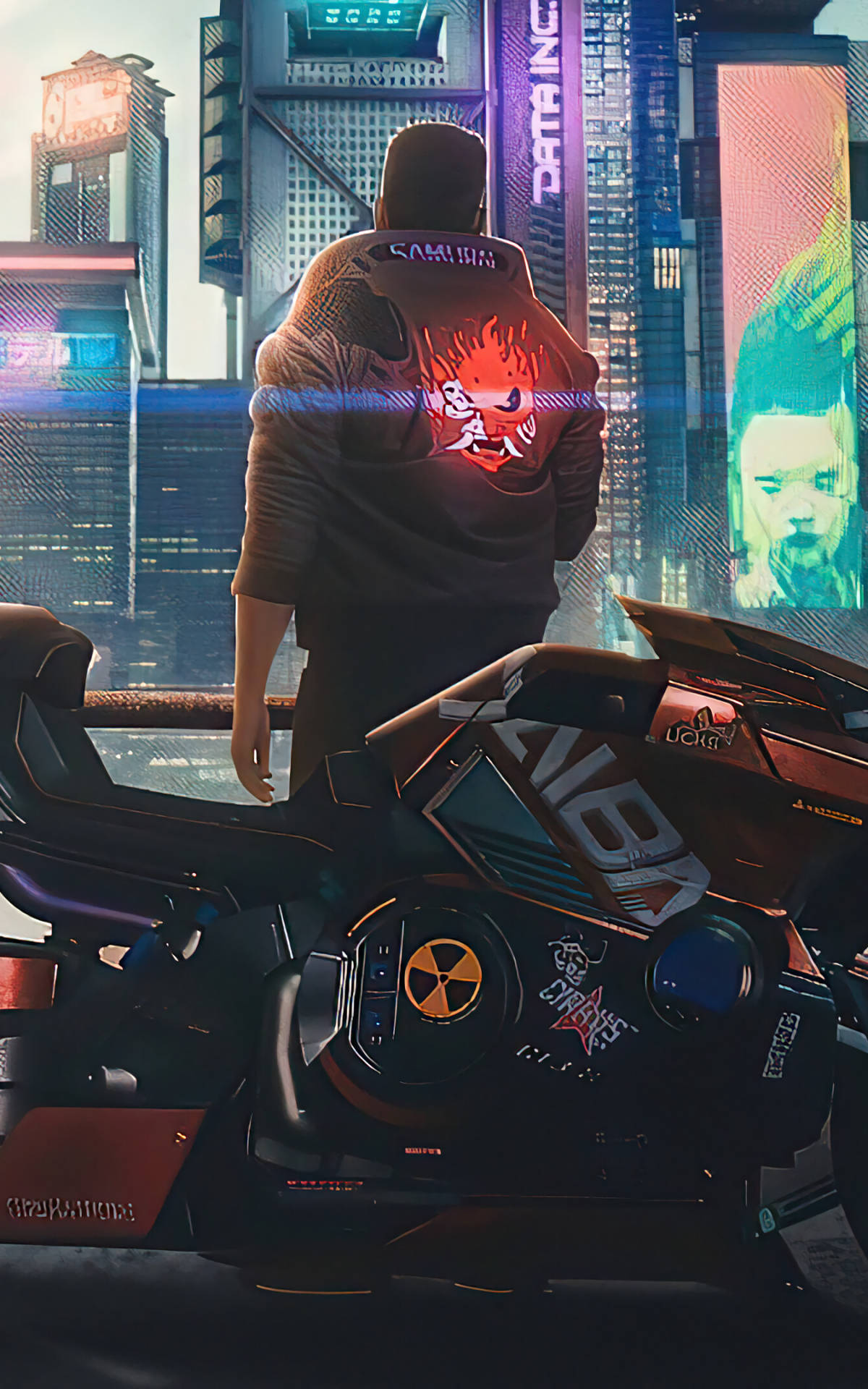 Fyr Med Jakke I Cyberpunk Til Android Wallpapers