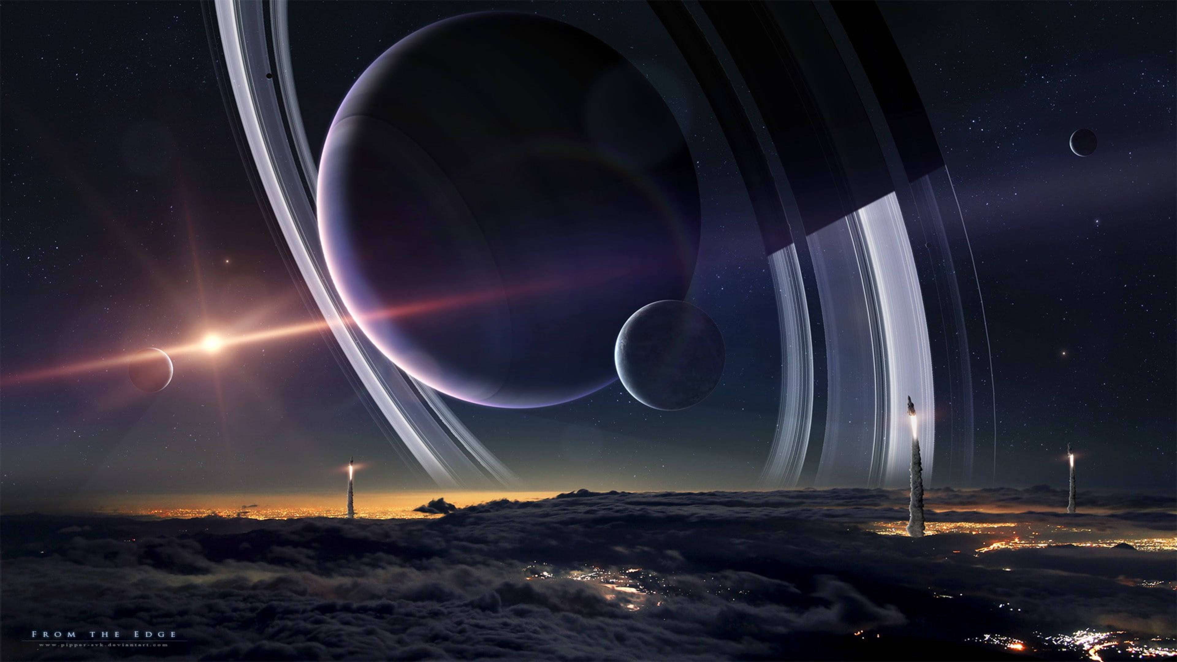 Fyrtårn Saturn 4K Wallpapers