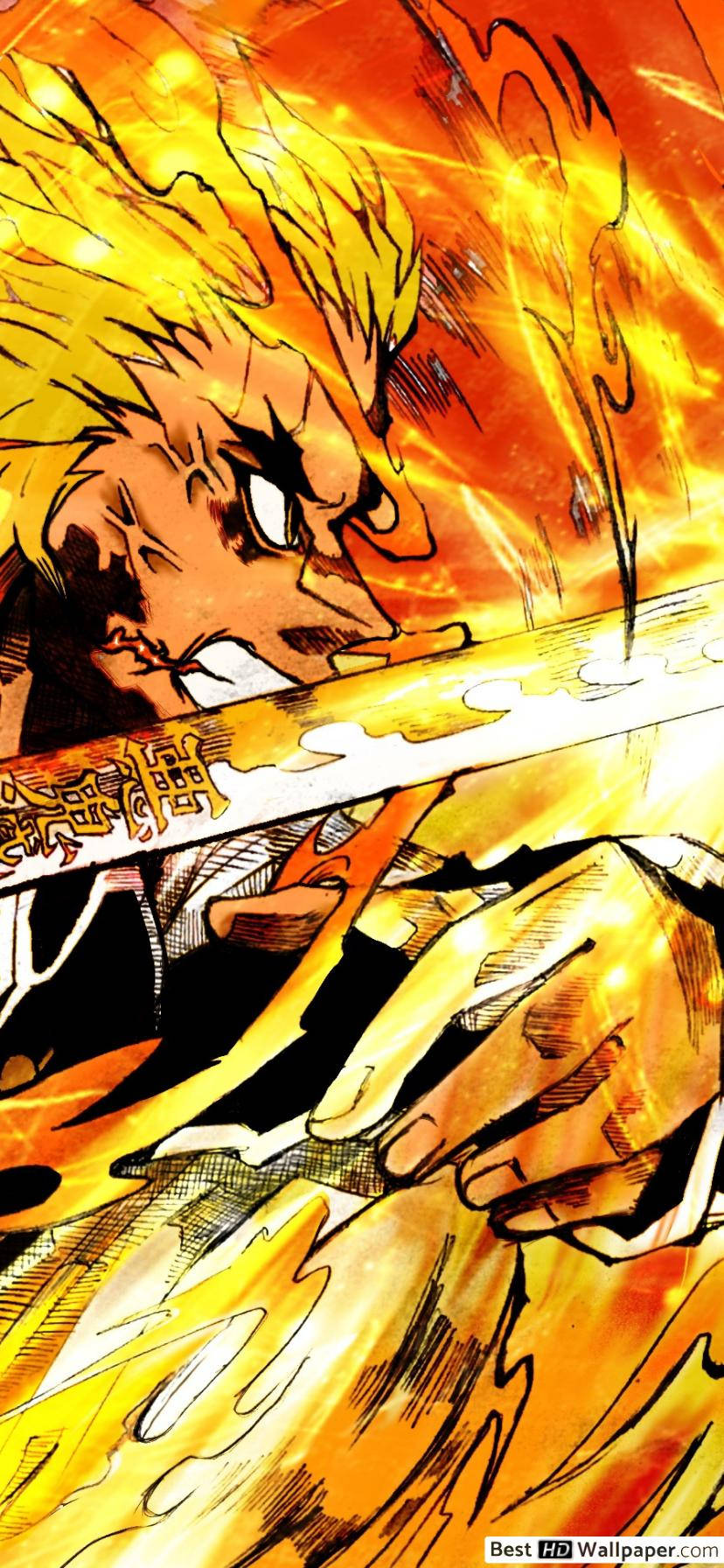Gå ind i Rengokus flamme Wallpapers