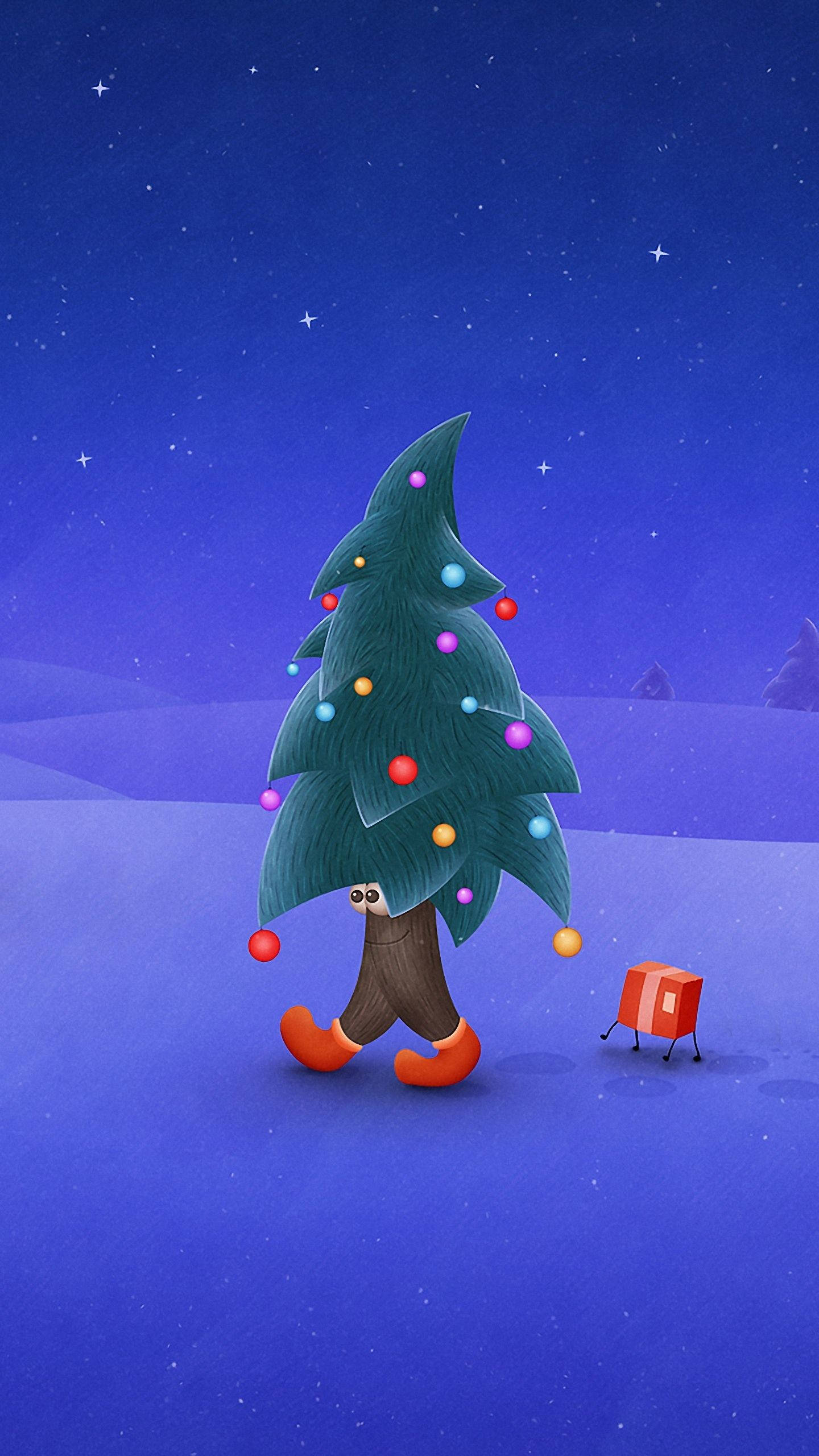 Gående juletræ sjov jul Wallpapers