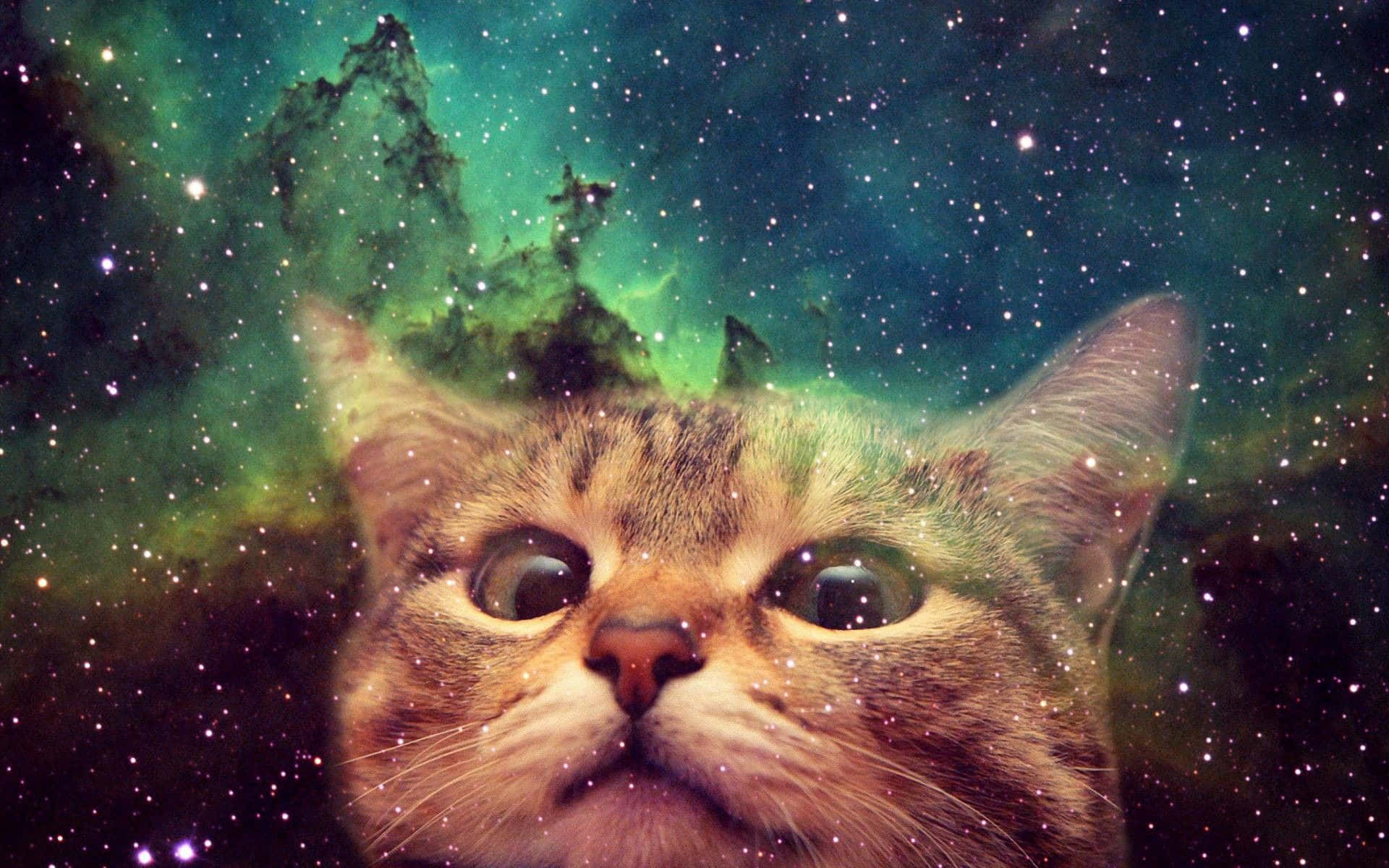 Galakse sød katteansigt Wallpapers