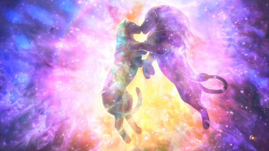 Galakseløve og Løvinde Kunst Wallpapers