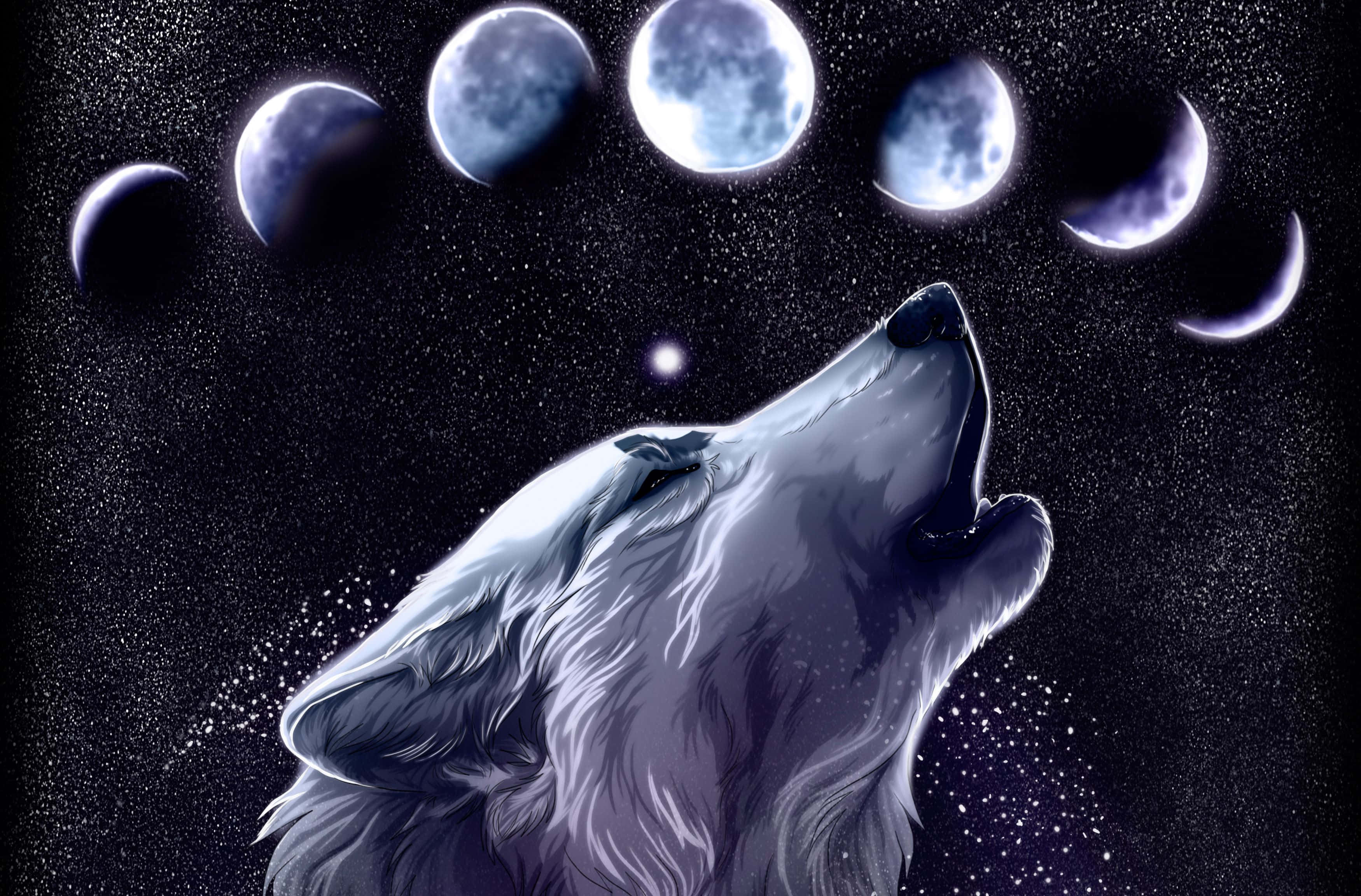 Galakseulv i levende farver mod en mørk baggrund Wallpapers