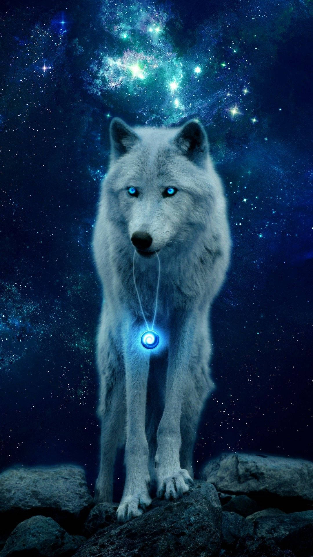 Galakseulv med glødende vedhæng Wallpapers