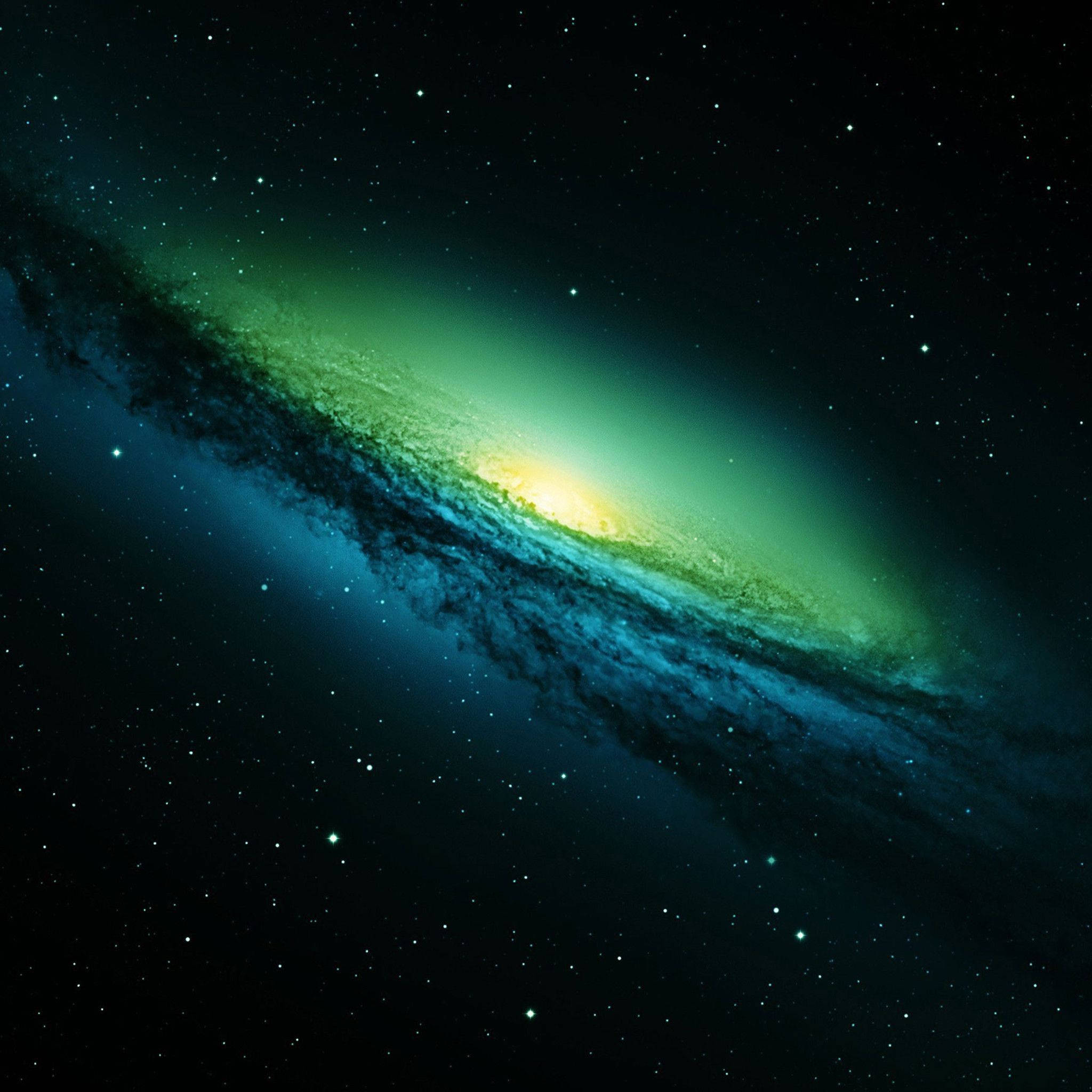 Galaktisk grøn glød på gratis iPad Wallpapers